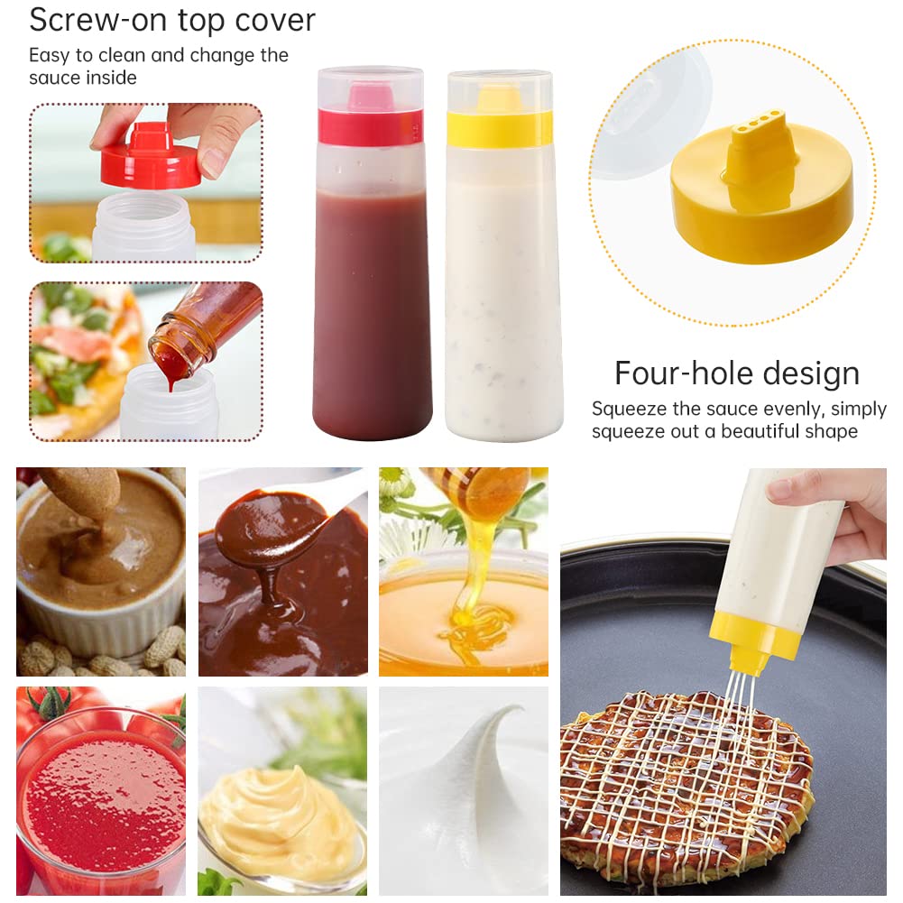 Katutude 300ml Leak-Proof Squeeze Bottle for Ketchup, Mustard & Honey - Kitchen & BBQ Essential