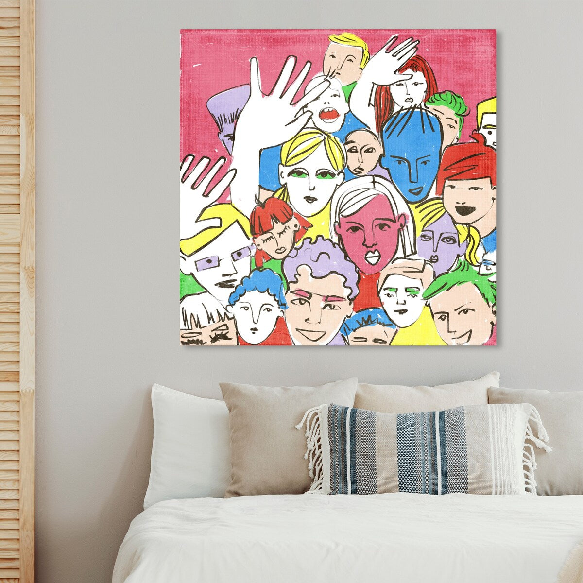 Modern Pink Canvas Wall Art Print - Concert Theme Decor for Living Room, Bedroom & Office | Music Lover Gift, Home Aesthetic