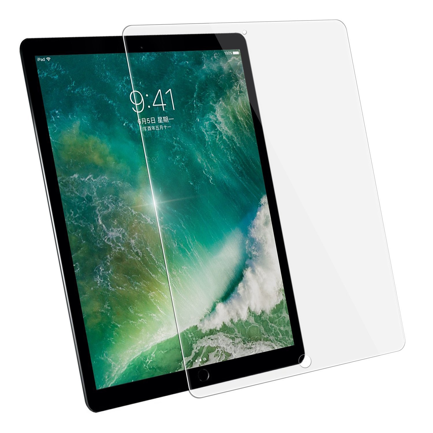 2 Pack Tempered Glass Screen Protector for iPad 9.7 Inch (6th/5th Gen 2018/2017, Air 1/2, Pro 9.7