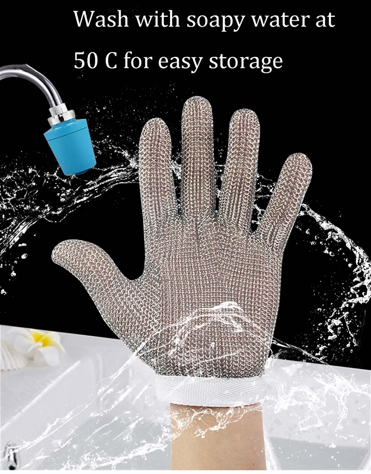 Cut Resistant Gloves - 10pcs Stainless Steel Mesh Safety Work Gloves for Kitchen, Butchering & Heavy Duty Tasks (XS Size) - Slash Proof & Durable Household & Industrial Protection
