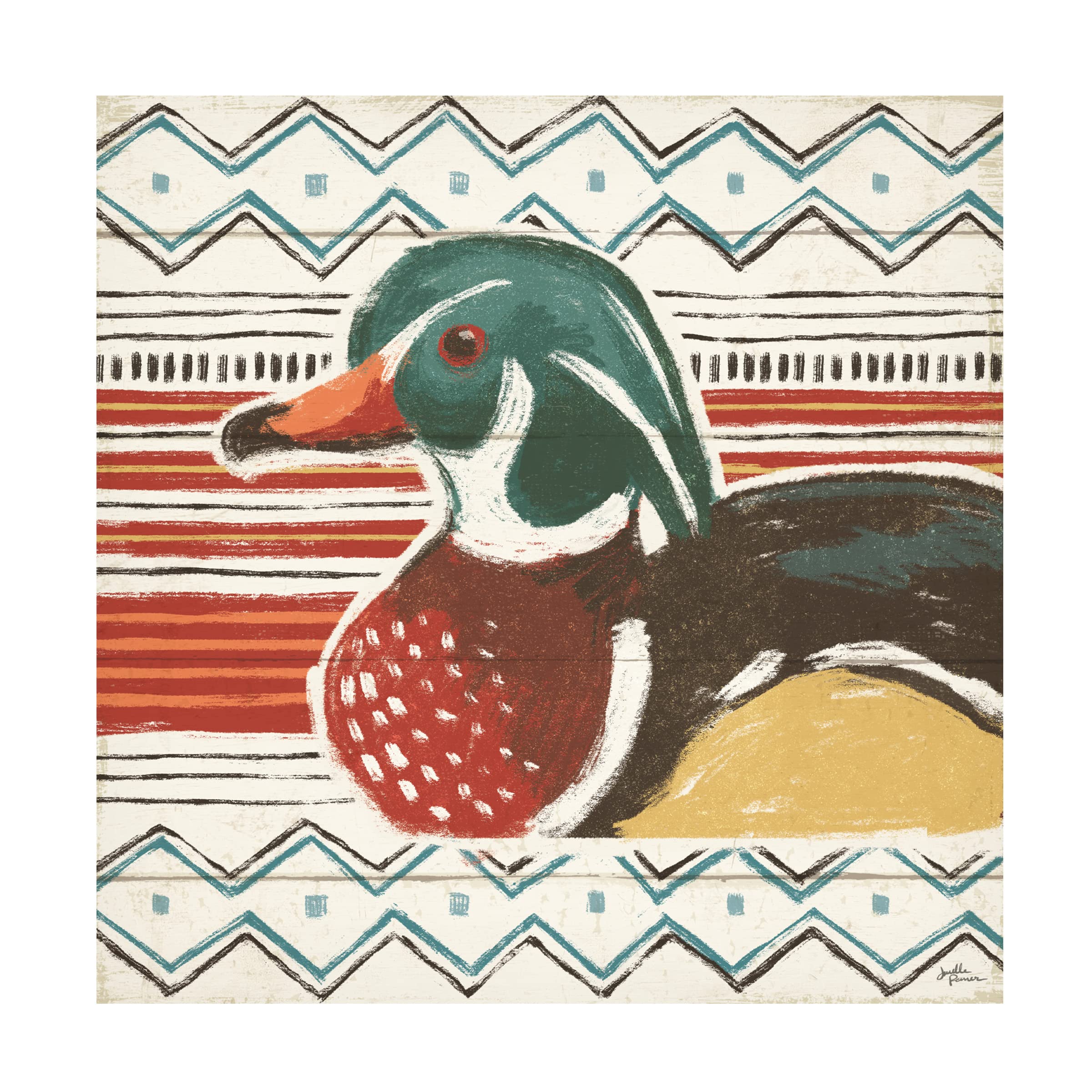 Vintage Lake X Canvas Art Print by Janelle Penner - Handmade Wall Decor for Living Room, Bedroom & Office - Landscape Painting for Home & Commercial Spaces
