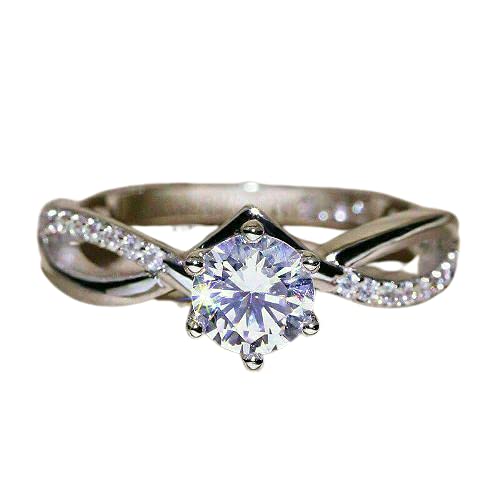 1.45 CT Round Cut Diamond Infinity Engagement Wedding Ring - 14K White Gold Finish for Brides & Couples | Perfect for Proposals, Anniversaries & Special Occasions