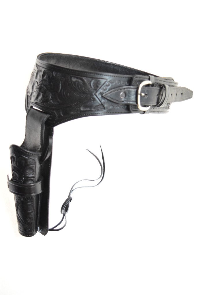 LEATHERTOWN USA® Genuine Leather Cowboy Western Style Gun Holster & Belt Rig for .44/.45 Cal - Single Drop Holster with Standard Short Barrel - Perfect for Cowboy Action Shooting, Reenactments & Western Wear