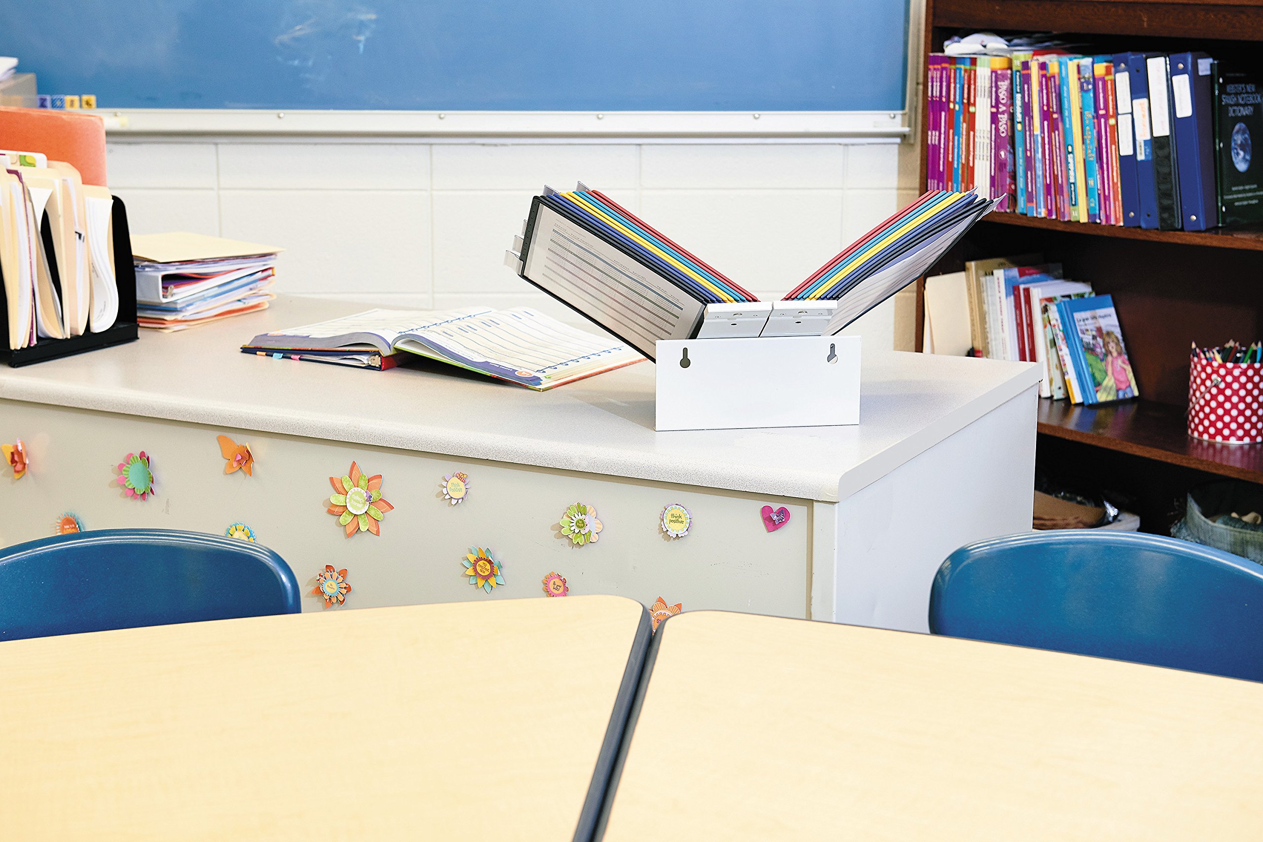 Durable Vario Reference Desktop System - 20 Panels with Assorted Borders | Perfect for Office Organization & Home Study Setup