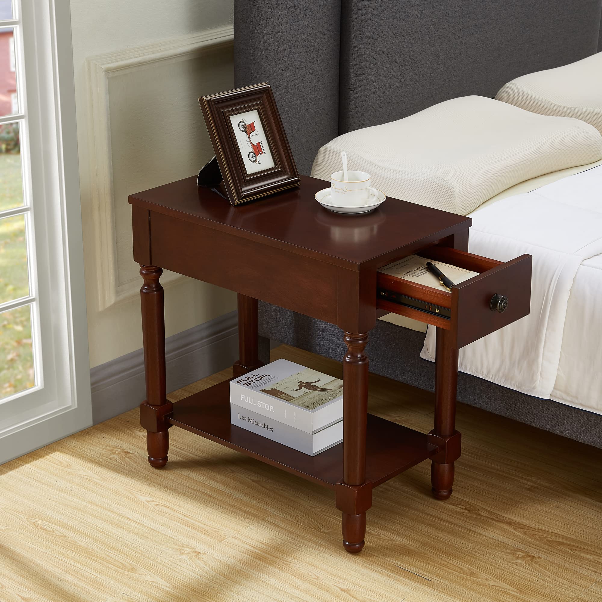 Dark Brown Ball & Cast Wood End Tables - 13