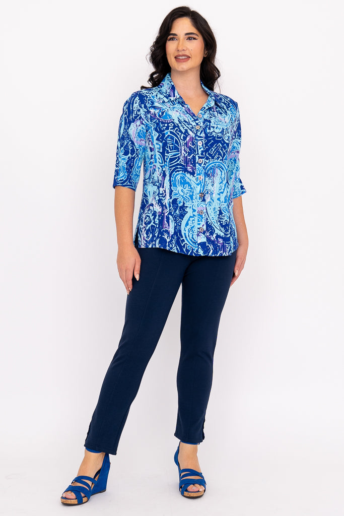 Lorine Women's Blouse - Stylish & Curious Design, Soft Linen Bamboo Fabric for Casual Wear & Summer Outfits