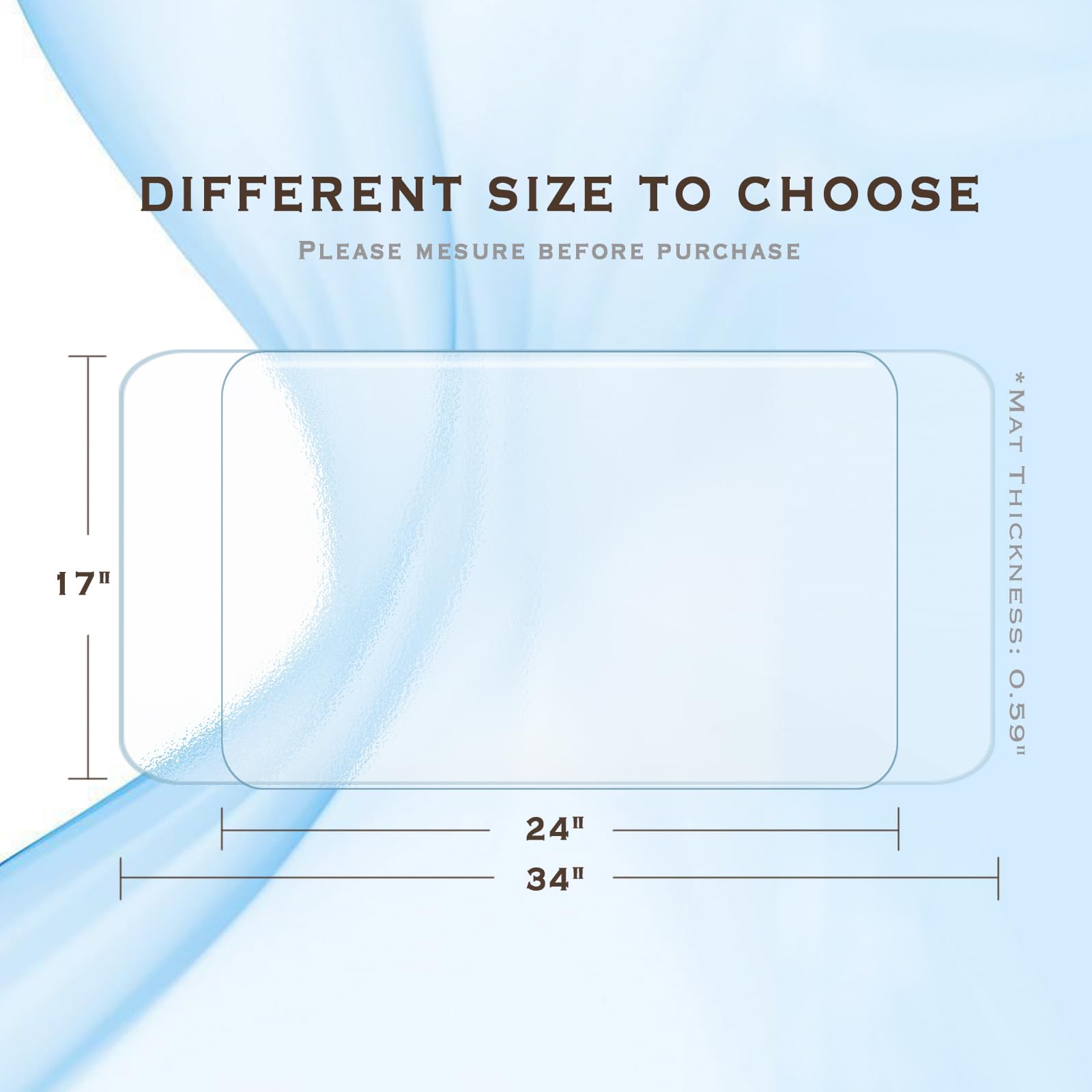 Frosted Clear Desk Mat 24x17 Inches - Non-Slip Office Desk Pad Protector for Home & Work - Waterproof & Heat-Resistant Table Mat for Writing, Keyboard, and Mouse Protection