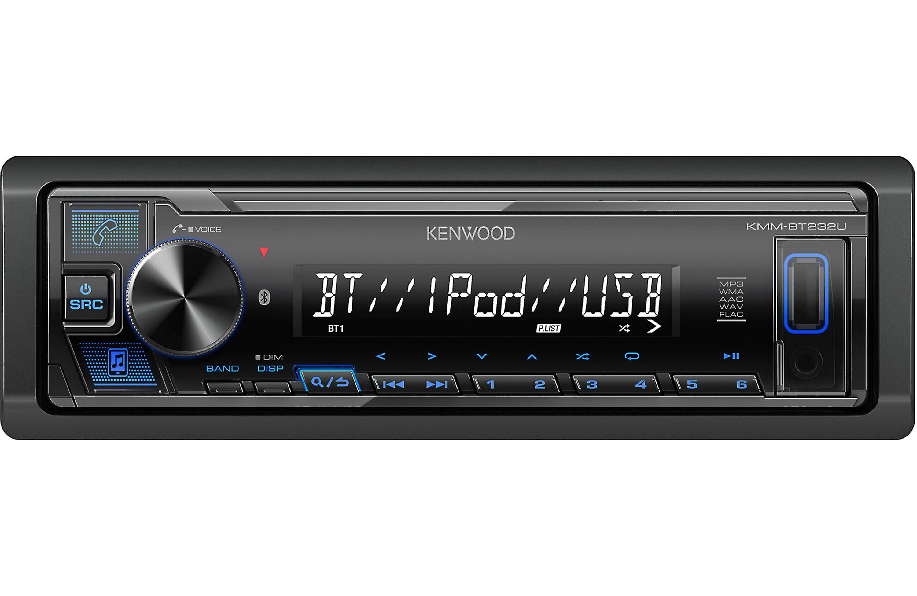 Kenwood KMM BT232U Digital Media Receiver with Bluetooth - Car Stereo for Wireless Music Streaming & Hands-Free Calling - Perfect for Road Trips & Daily Commutes