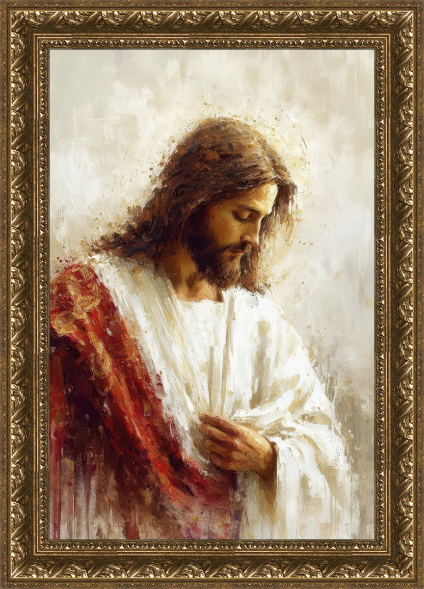 Jesus Christ in Red Robes - Religious Wall Art for Home & Church Decor - Perfect for Prayer Rooms, Sunday Schools & Christian Gifts