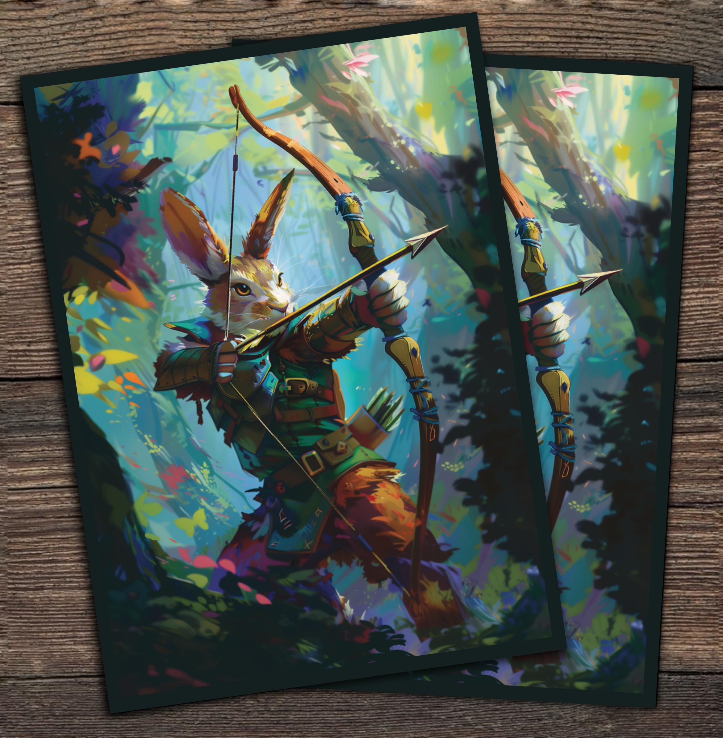 Premium MTG Bloomburrow Rabbit Archer 100-Count Card Sleeves | Compatible with Magic: The Gathering & Other TCGs | Protect Your Collectible Cards | Perfect for MTG Bloomburrow Decks, Tournaments & Game Nights
