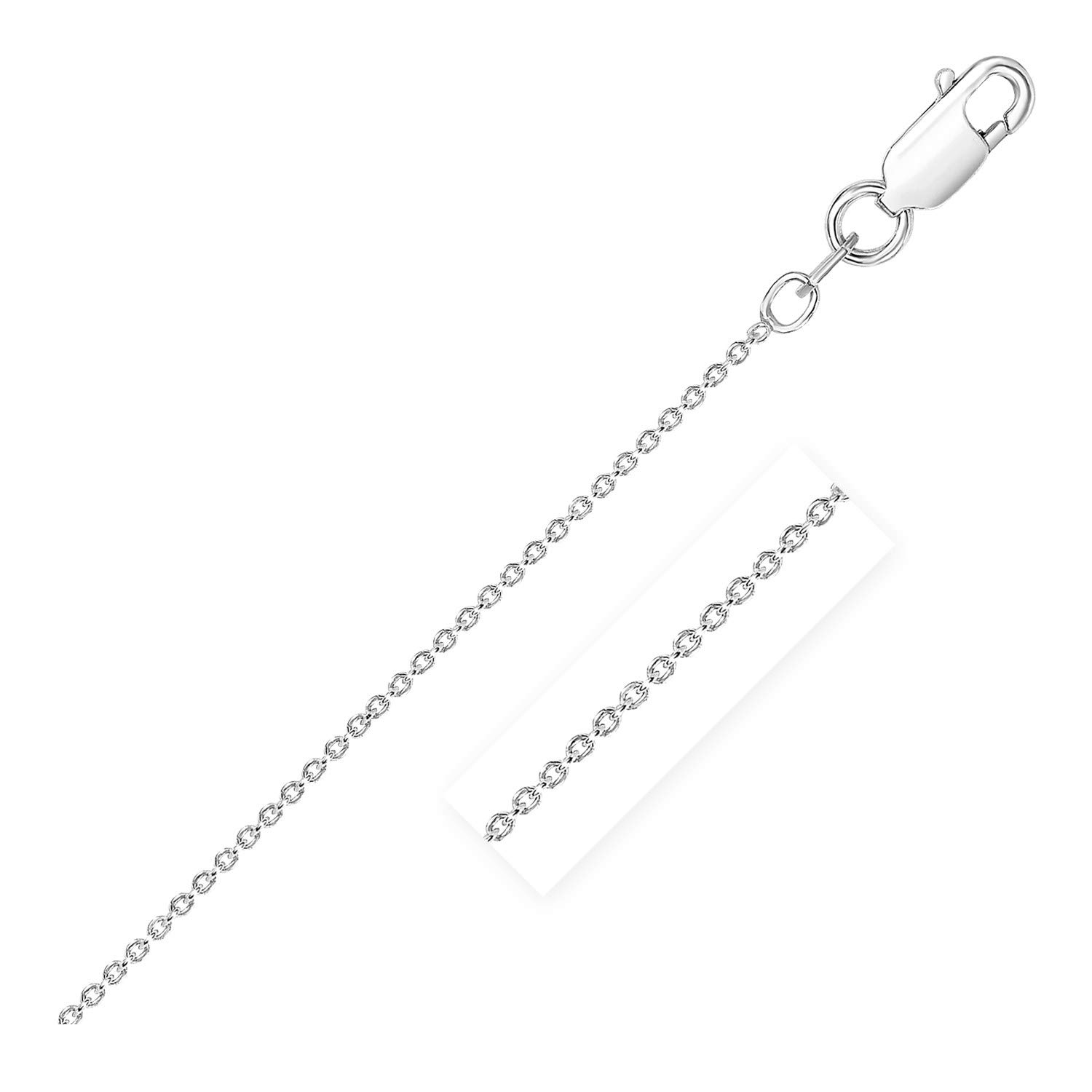Sterling Silver Rhodium Plated Round Cable Chain Necklace 2.1mm - Dainty Fine Jewelry for Women & Girls - Perfect for Everyday Wear, Gift Giving & Special Occasions