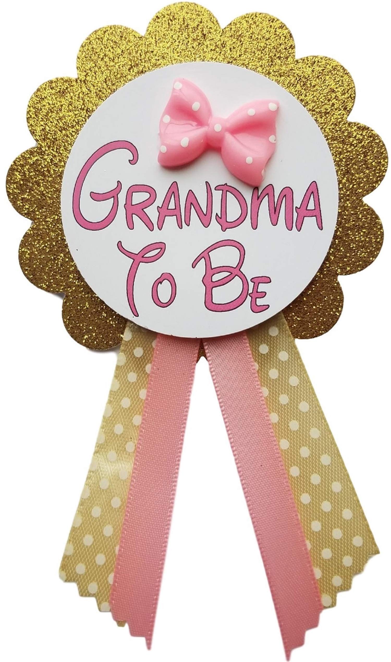 Grandma to Be Pin - Pink & Gold Glitter 'It's a Girl' Baby Shower Pin for Nona - Perfect for Baby Sprinkle Celebrations, Gender Reveal Parties & Grandmother-to-Be Gifts