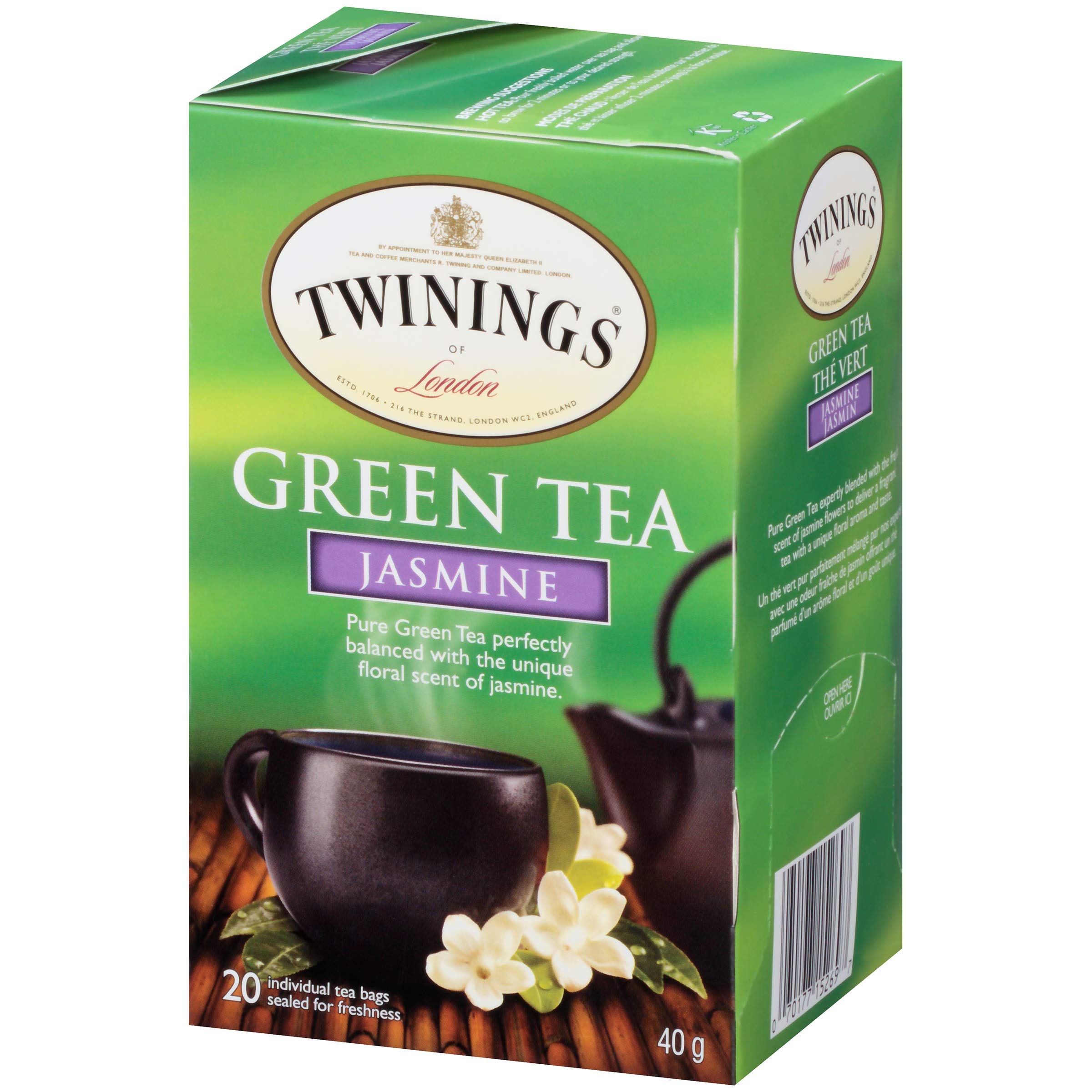 Twinings Jasmine Green Tea Bags - 20 Count (Pack of 6) | Premium Floral Green Tea for Relaxation & Wellness | Perfect for Morning Boost, Afternoon Refreshment & Evening Calm