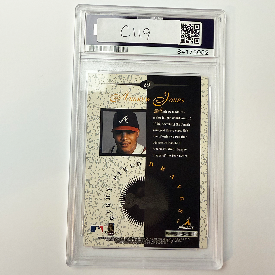 Andruw Jones Autographed 1998 Pinnacle Mint #29 Baseball Card - PSA Certified Authentic - Perfect for Sports Memorabilia Collectors and Atlanta Braves Fans