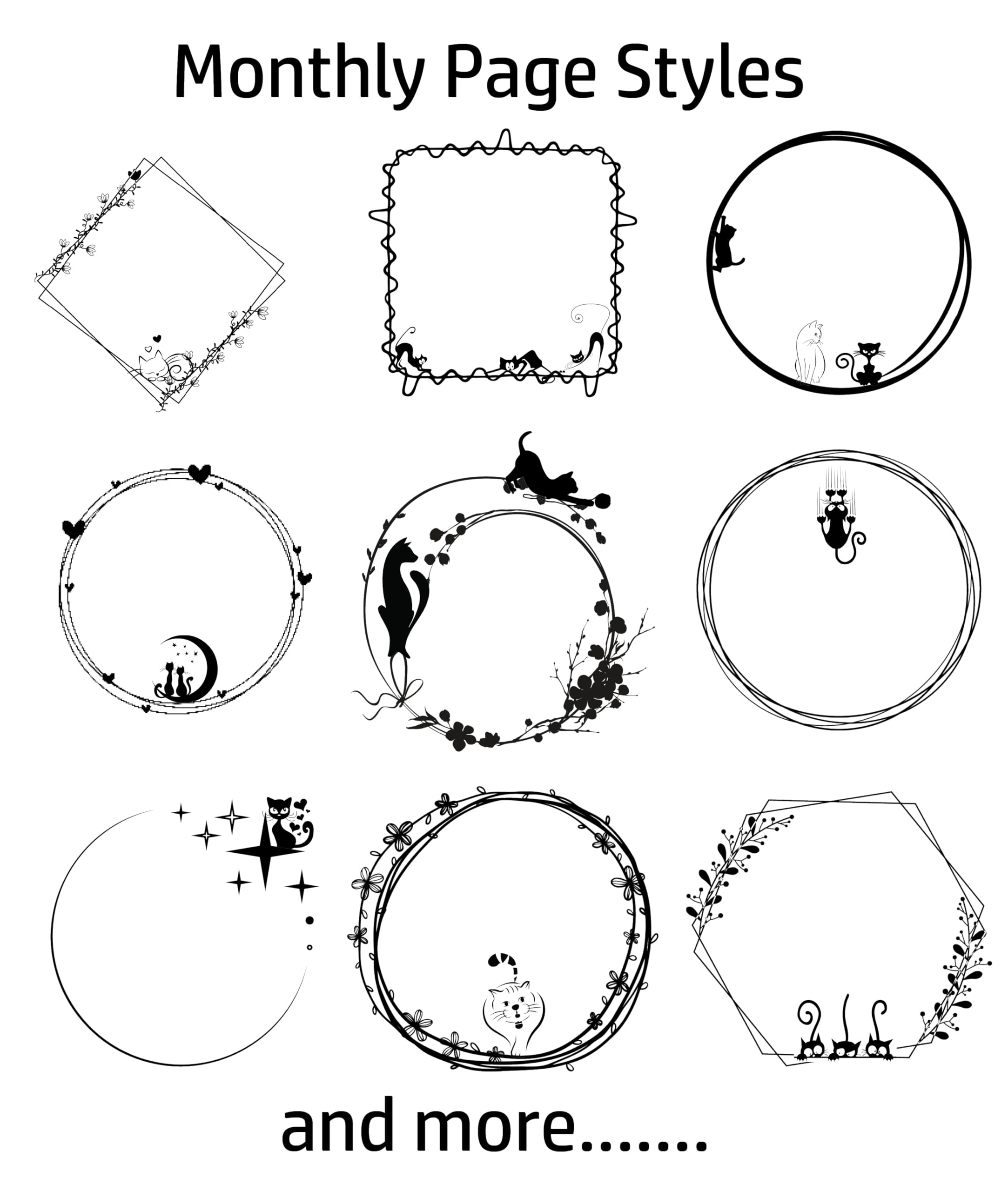 2024-2025 18-Month Planner Refills for 9-Disc Happy Planner - July 2024 to December 2025, Loose-Leaf Monthly Calendar Inserts, 7x9.25 Inch, Cute Kitten Design - Perfect for Home, Office & School Organization