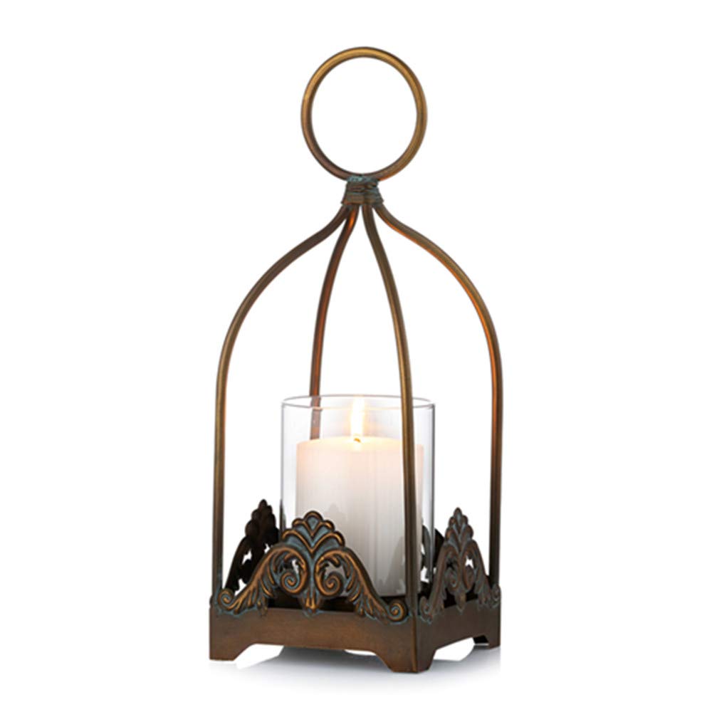 Vintage Rustic Hanging Candle Lantern Holder Set - Decorative Hurricane Candle Holder for Pillar Candles, Wall & Tabletop Decor - Perfect for Weddings, Parties, Receptions & Home Centerpieces (Size S)