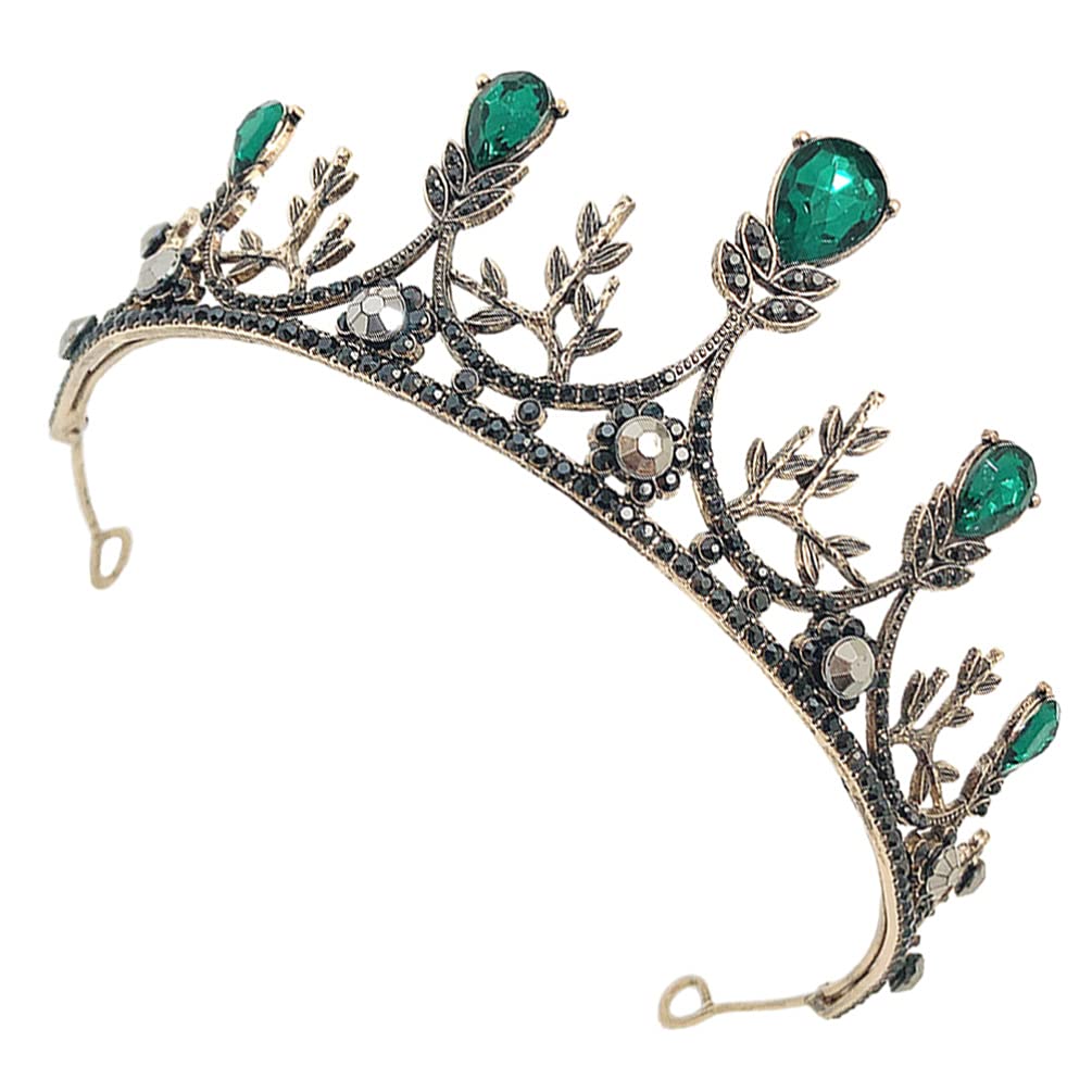Baroque Bridal Wedding Crown - Vintage Rhinestone Queen Headpiece for Bride, Hairband with Pearlescent Stones - Perfect for Weddings, Prom, Pageants & Royal-Themed Events