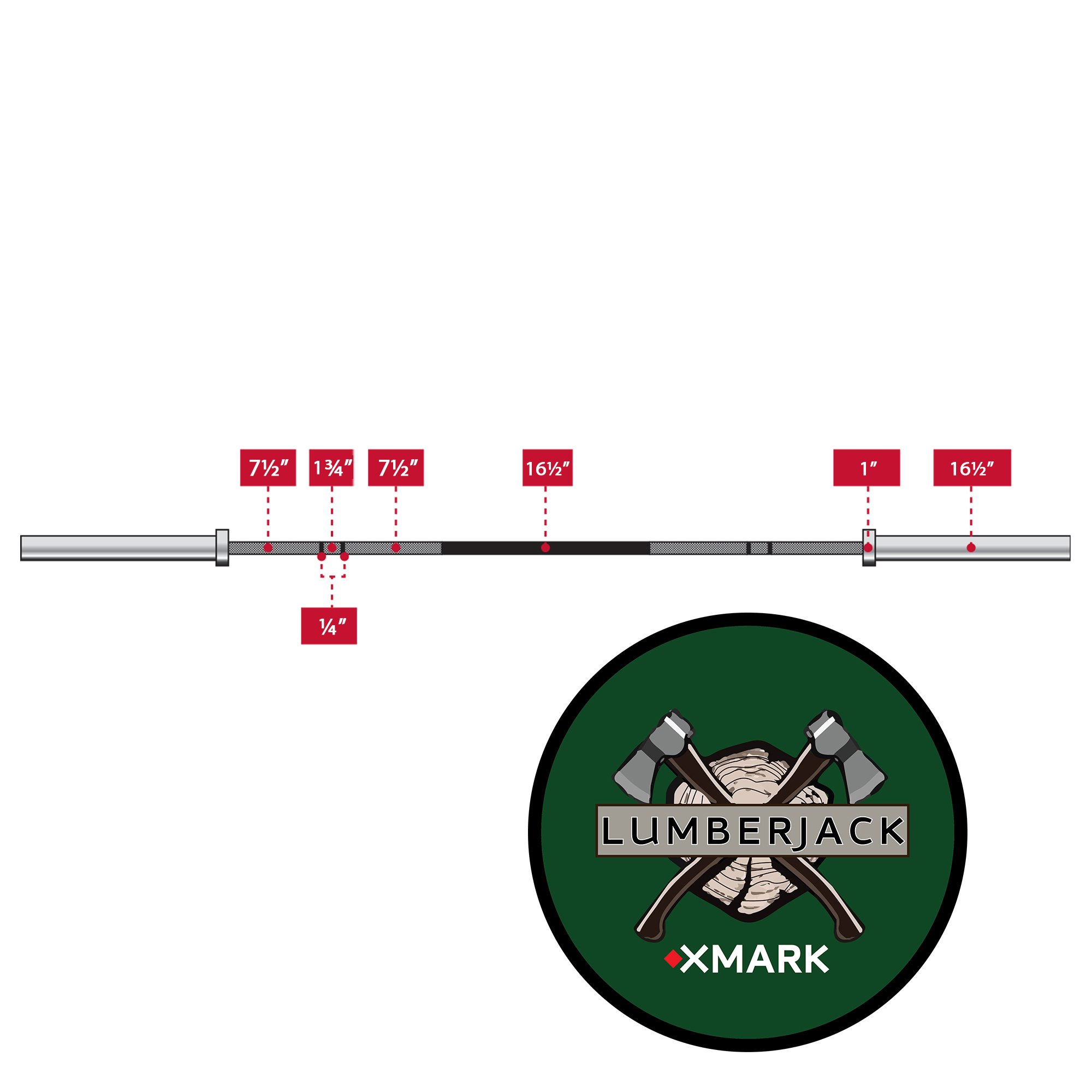 LUMBERJACK Olympic Weight Bar - 7ft Heavy Duty Weightlifting Bar with 1500LB Capacity - Perfect for Home Gym & CrossFit Training