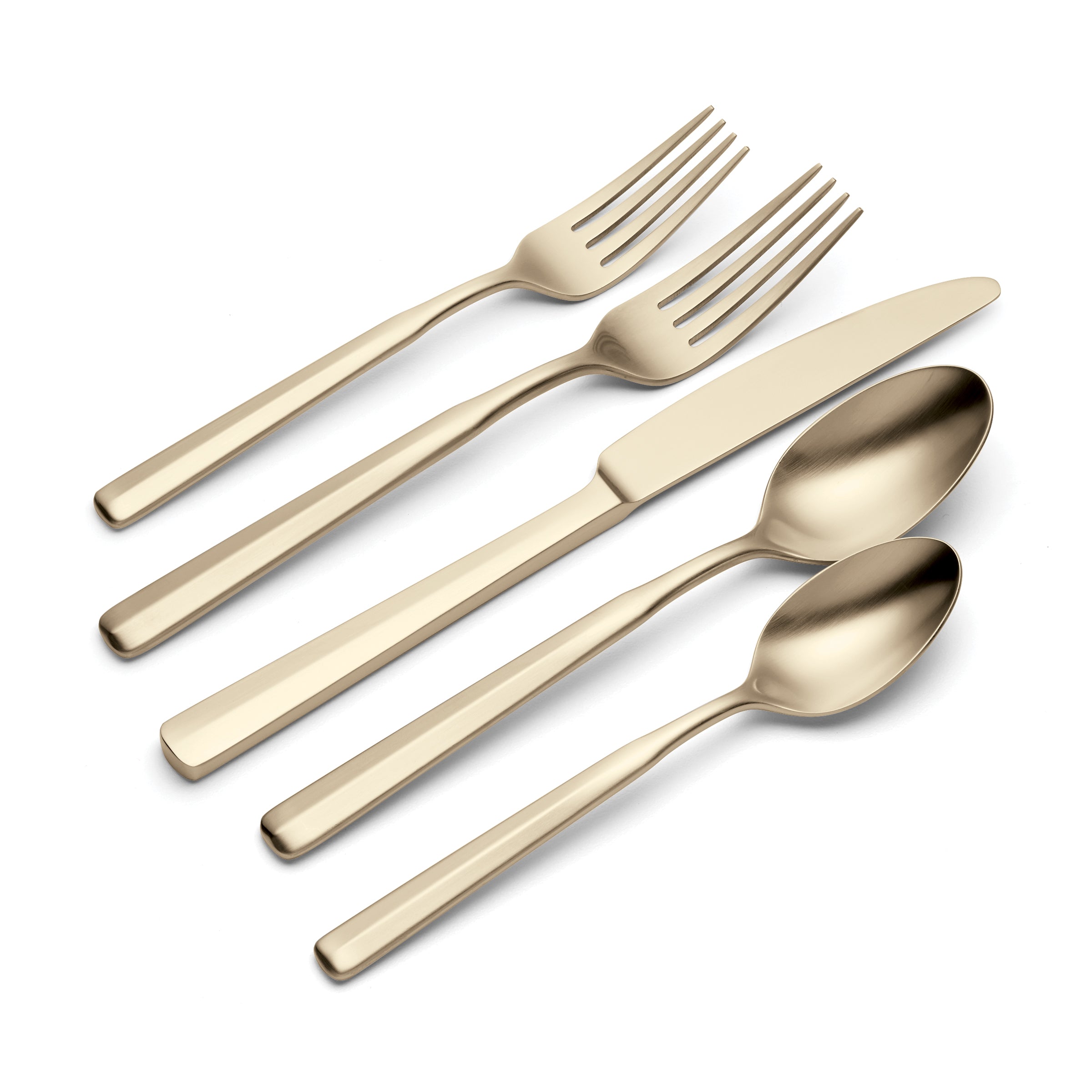 Ryder 20-Piece Flatware Set - Stainless Steel Champagne Satin Finish - Elegant Dining Utensils for Dinner Parties, Weddings & Everyday Use