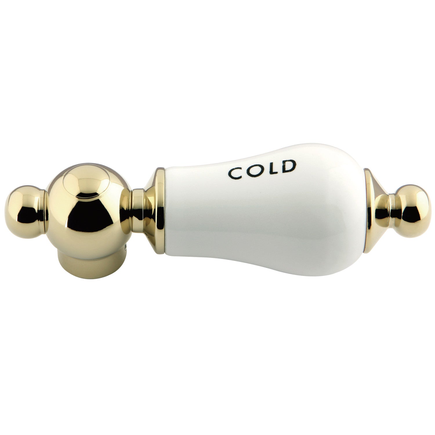 Vintage Aqua AEPL2C Porcelain Lever Handle for Cold Water - Polished Brass Finish | Perfect for Bathroom & Kitchen Faucet Upgrades