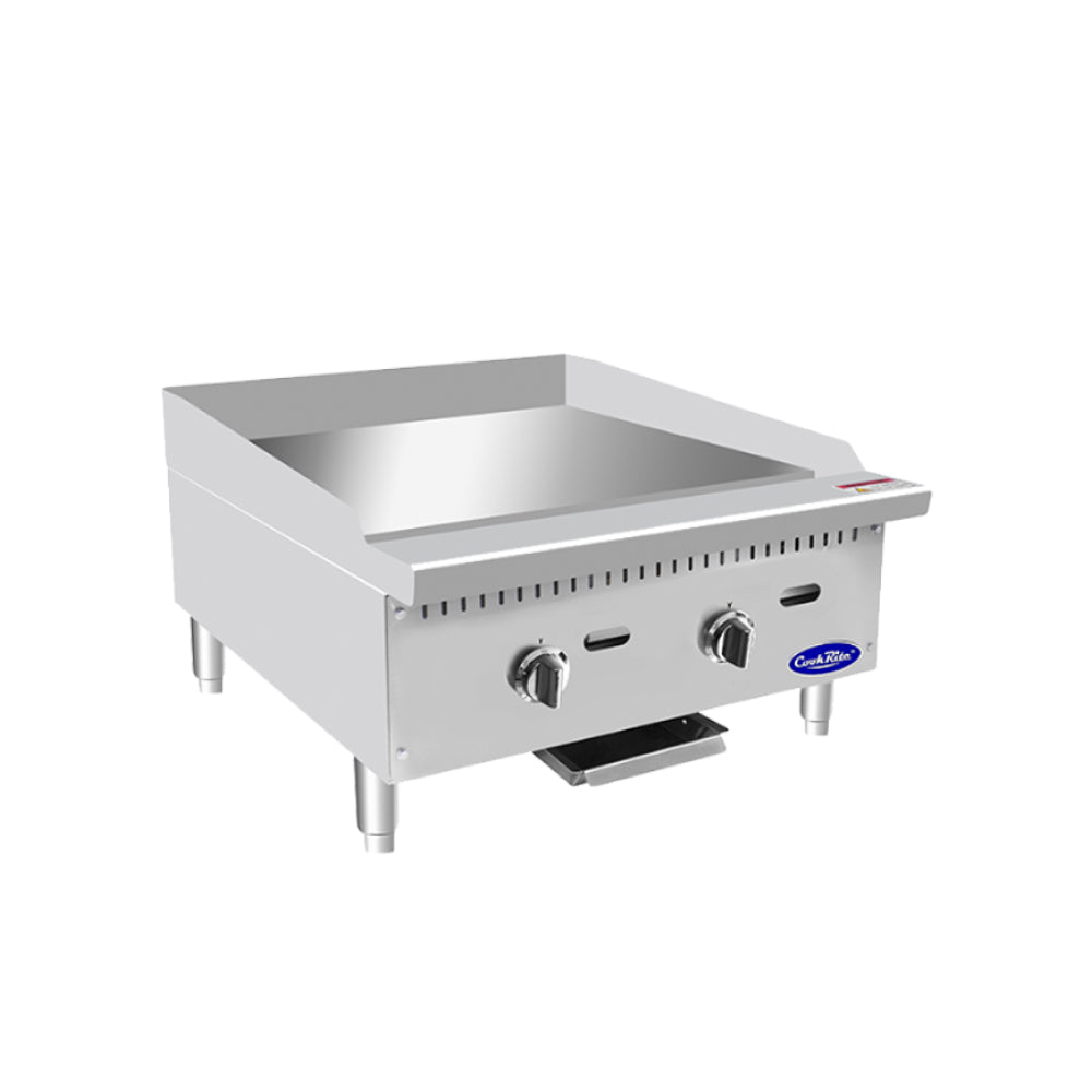Atosa ATTG 24 Heavy Duty Commercial Gas Griddle with Thermostatic Control - 50,000 BTU for Restaurants, Food Trucks & Outdoor Cooking