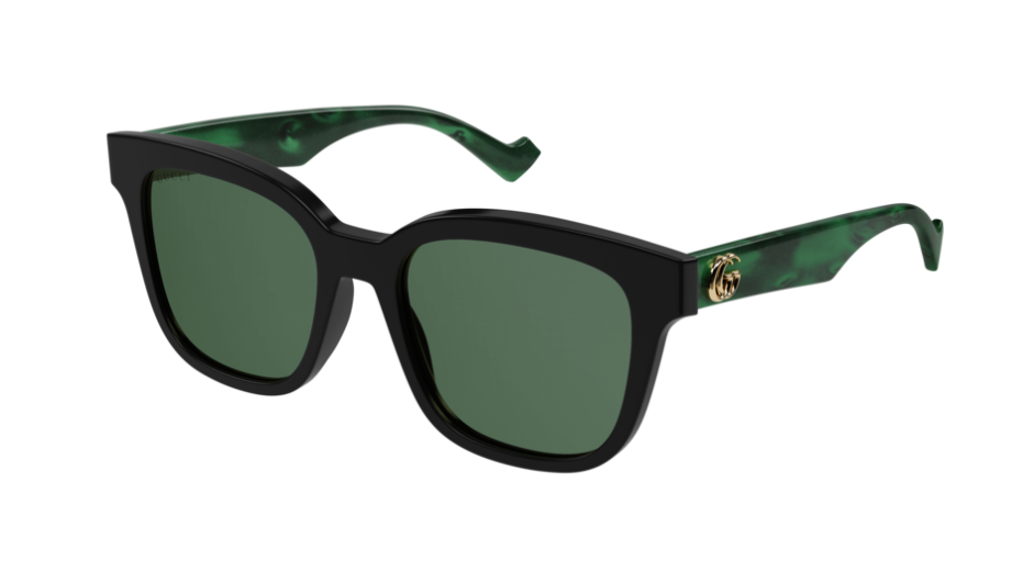 Gucci GG 0960SA 001 Black & Green Square Sunglasses for Women - Luxury Fashion Shades for Outdoor, Beach & Driving