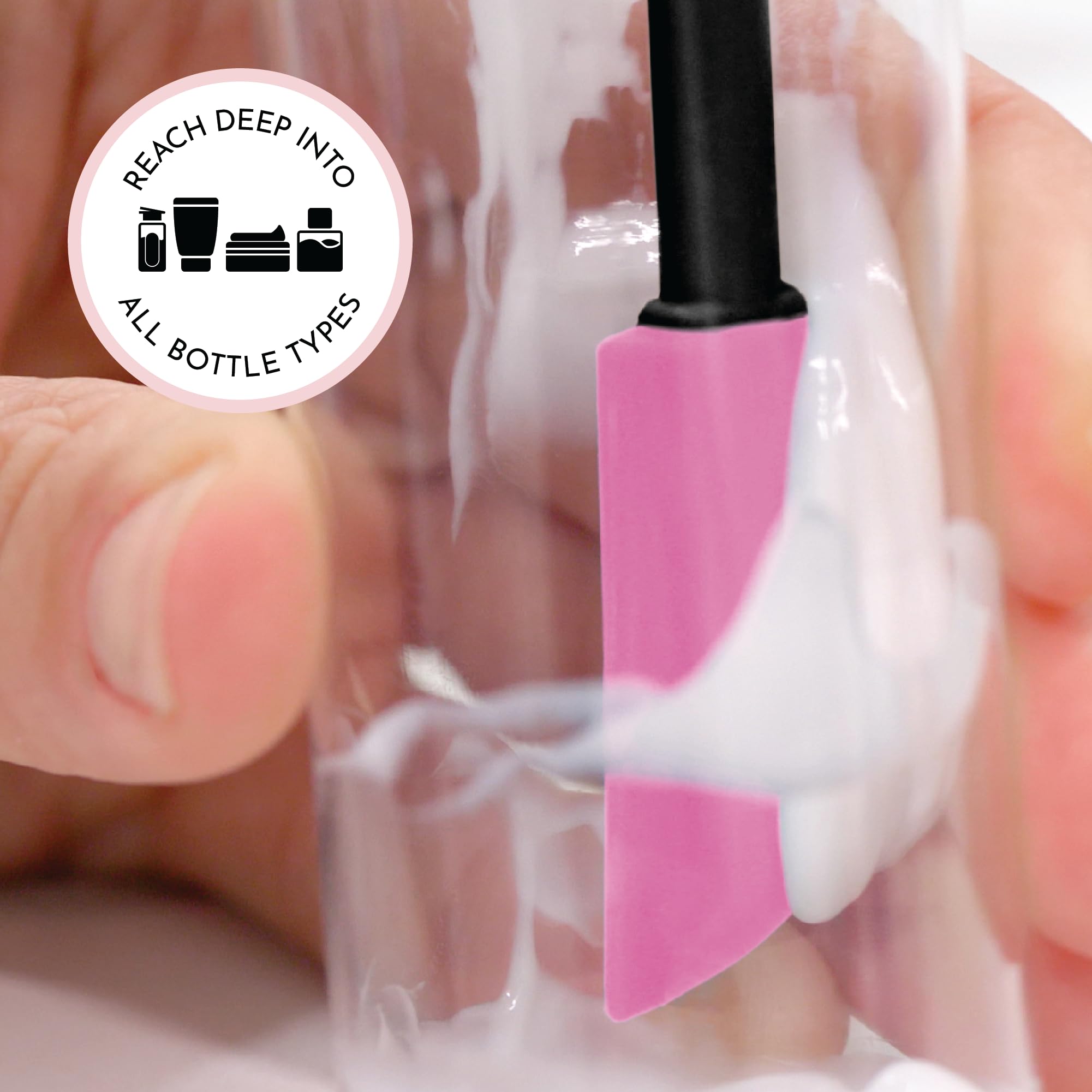 Silicone Spatula Set for Makeup & Skincare - 4 Pcs Pink/Purple - Perfect for Cosmetics & Hair Care