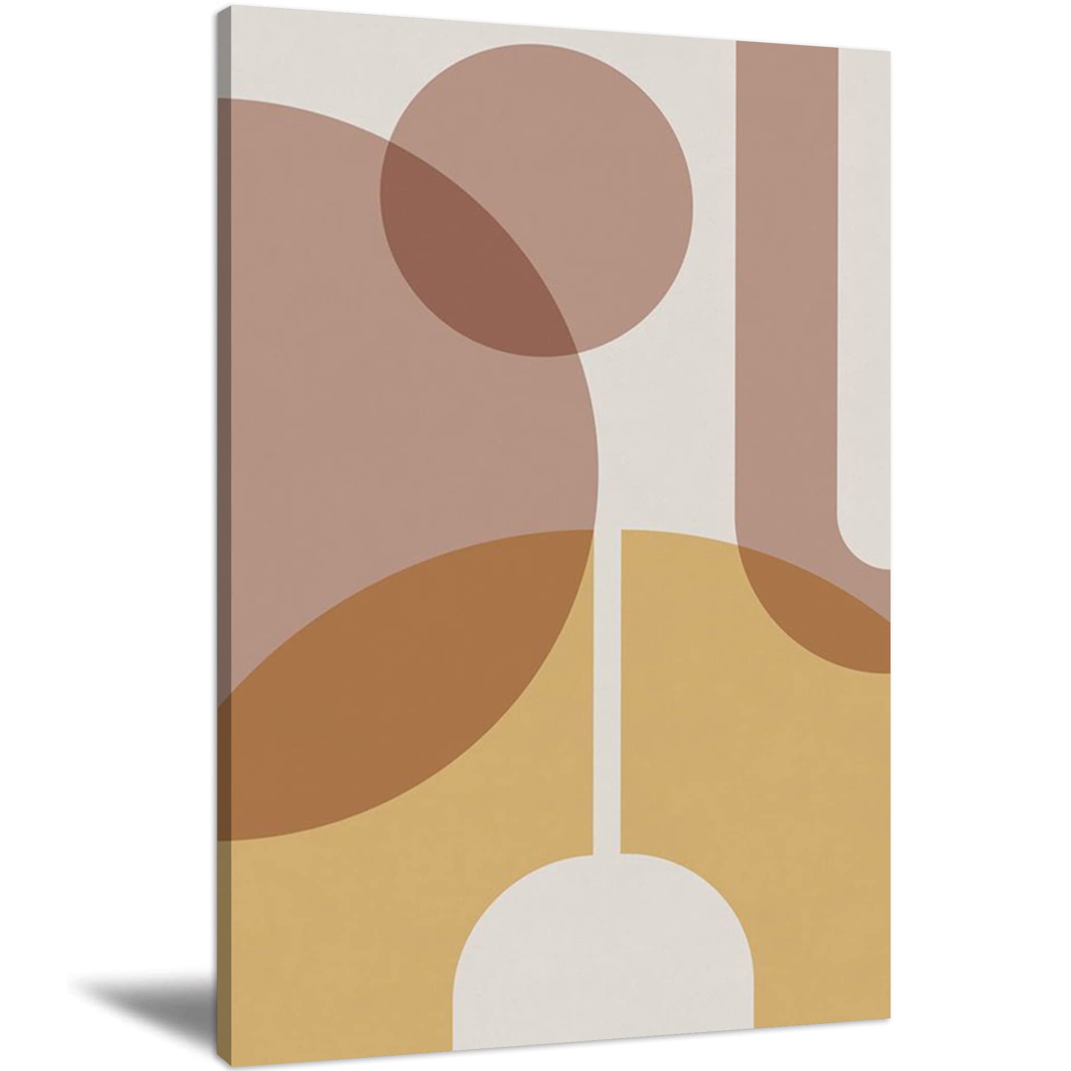 Minimalist Round Canvas Wall Art - Modern Abstract Painting for Home & Office Decor - Ready to Hang 24x36 Inch - Perfect for Living Room, Bedroom & Workspace Decorations