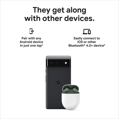 Google Pixel Buds Series A Wireless Bluetooth Earbuds - White | Noise Cancelling, Fast Charging | Perfect for Workouts, Commuting & Travel