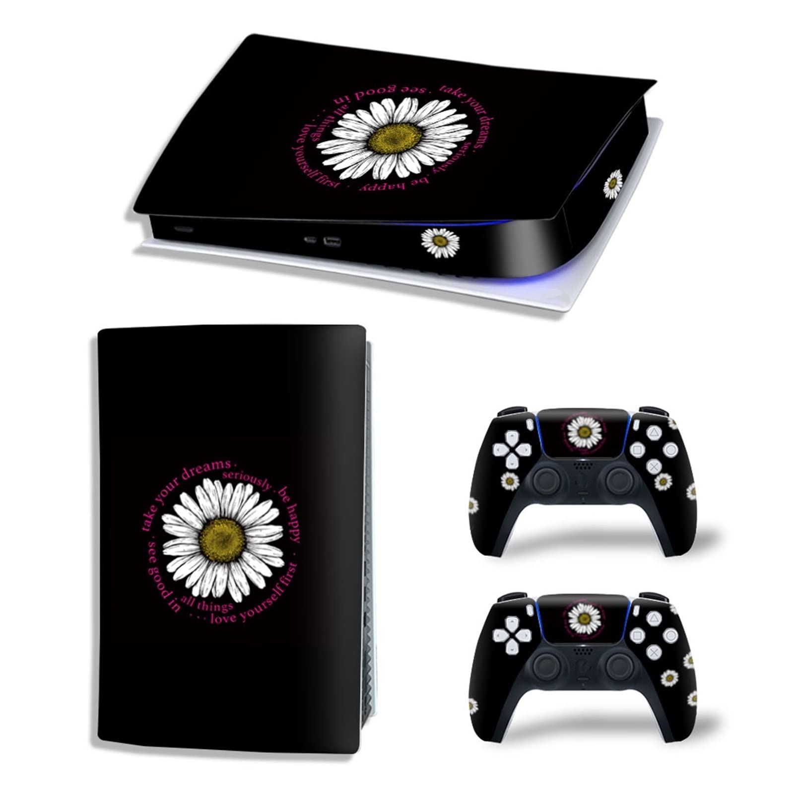 Anime Console Skin Decal for PS5 Digital Edition - 2 Controller Vinyl Protectors, Scratch-Resistant, Bubble-Free, Anti-Fog - Perfect for Gaming Setups & Collectors