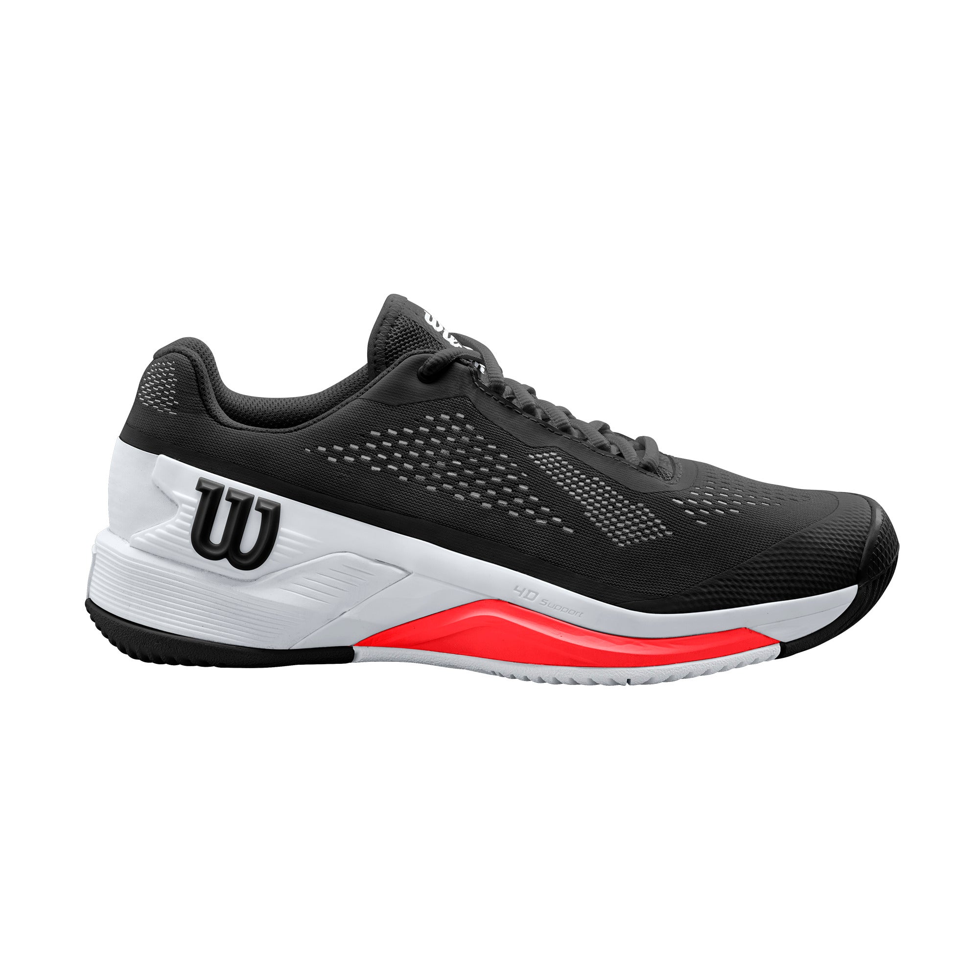 Wilson Rush Pro 4.0 Men's Tennis Shoes - Black/White/Red | Lightweight & Durable Court Shoes for Competitive Play | Perfect for Tennis, Pickleball & Casual Wear