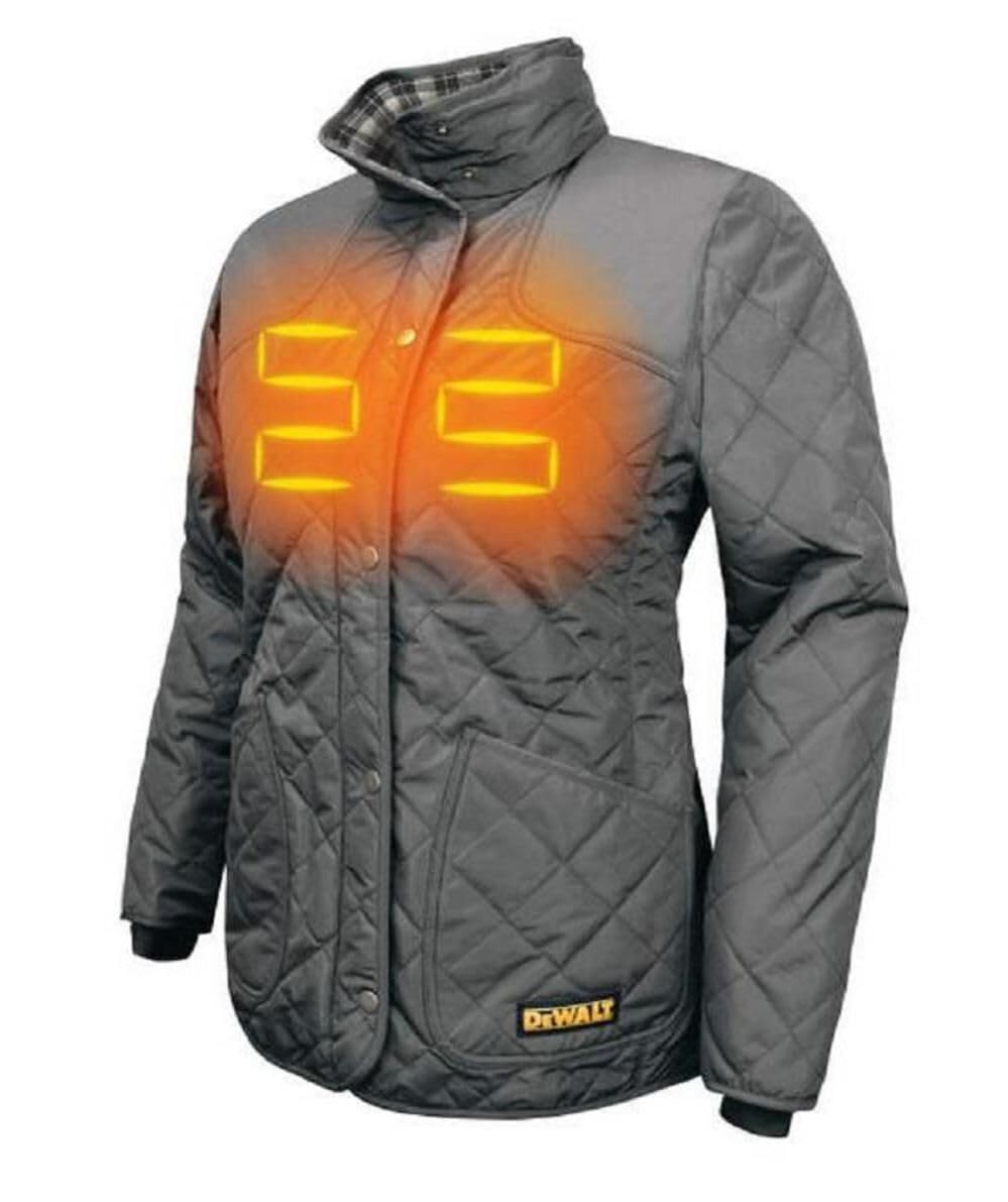 DEWALT Women's Flannel Lined Diamond Quilted Jacket - Warm Winter Work Jacket for Construction, Outdoor & Cold Weather Use