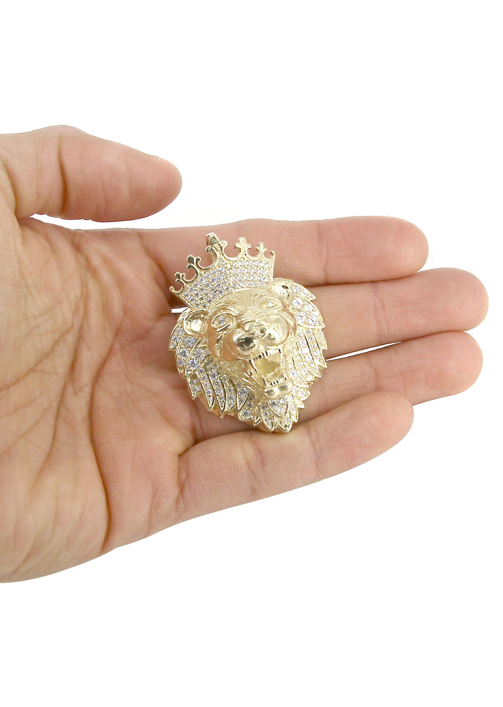 10K Yellow Gold Lion Head Necklace for Men & Women - 35.1 Grams Solid Gold Pendant Chain - Perfect for Gifts, Birthday, Anniversary & Everyday Wear