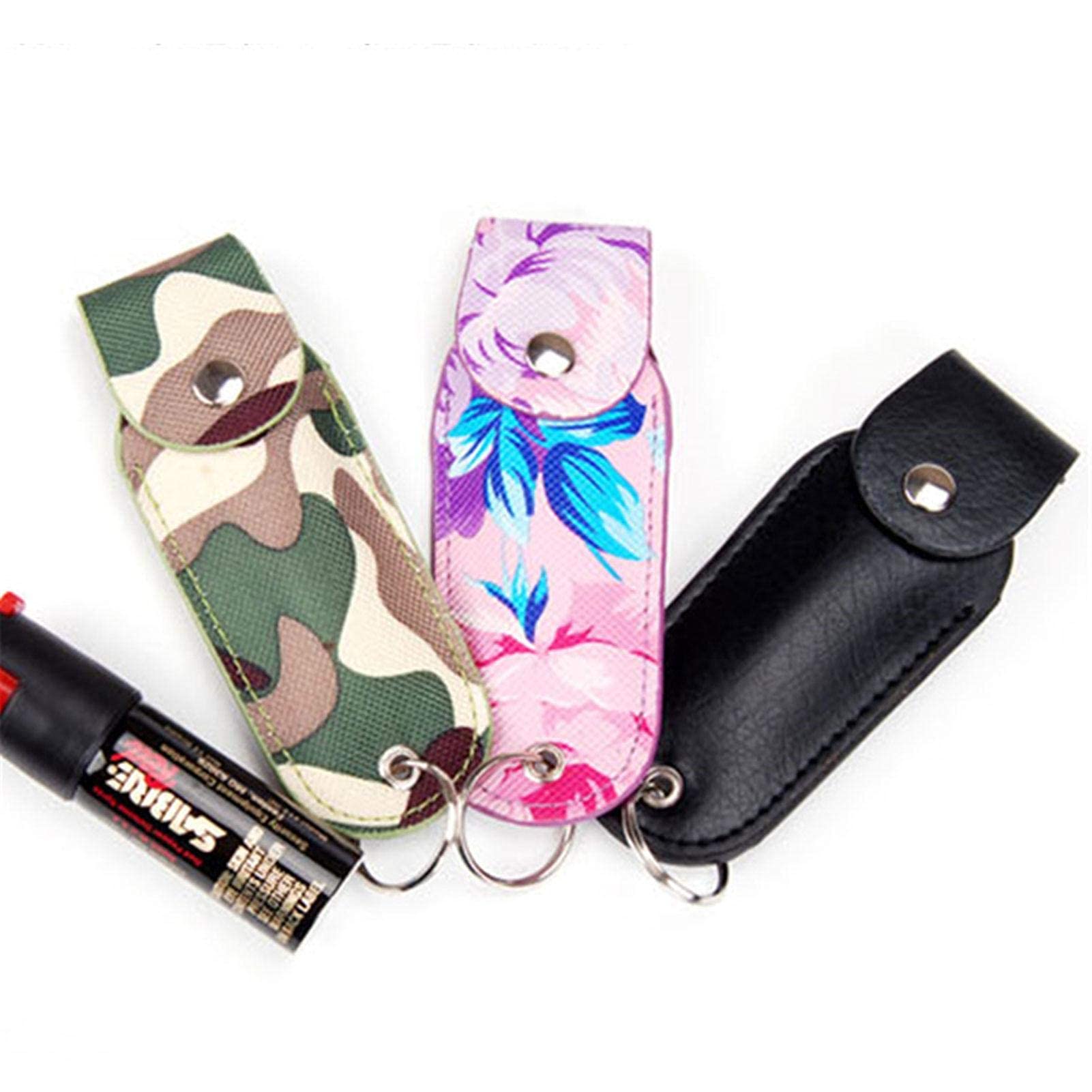 MK3 Canister OC/Mace Spray Holder – Leather Belt Holster with Key Ring, Soft Pouch for Pepper Spray (Pepper Spray Not Included, Random Color) – Perfect for Self-Defense, Jogging & Outdoor Safety