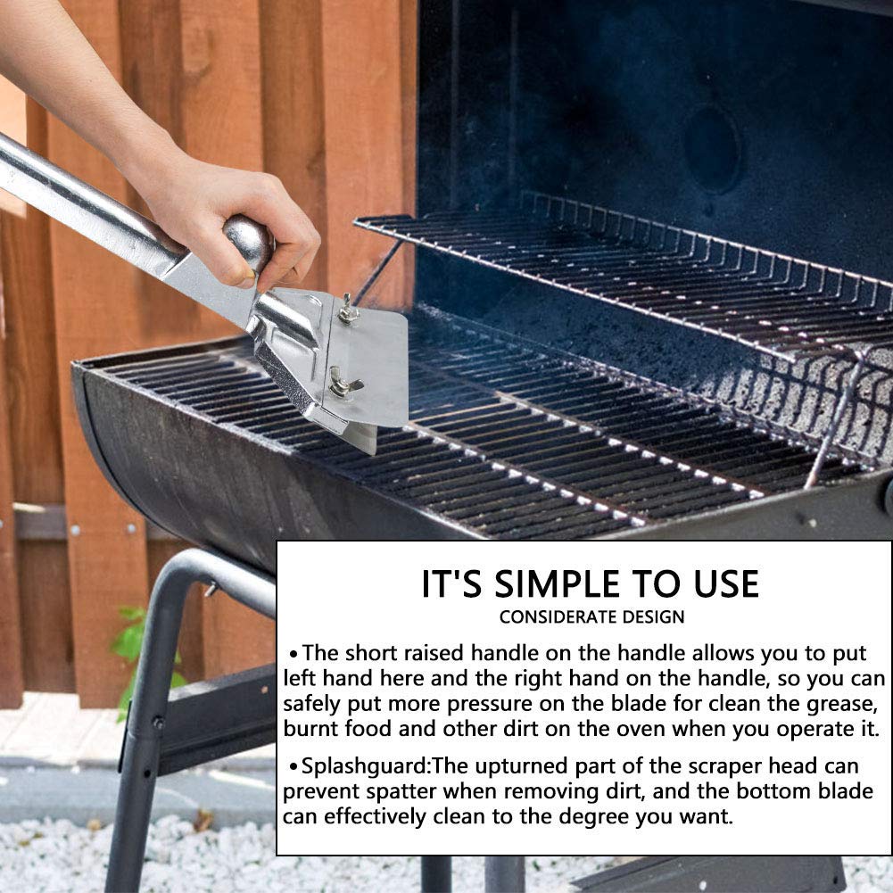 Heavy Duty Grill Scraper Set with 5 Replacement Blades - Flat Top Griddle Cleaner for Outdoor BBQ, Camping & Backyard Cooking - Professional Griddle Cleaning Kit for Blackstone, Weber & Gas Grills