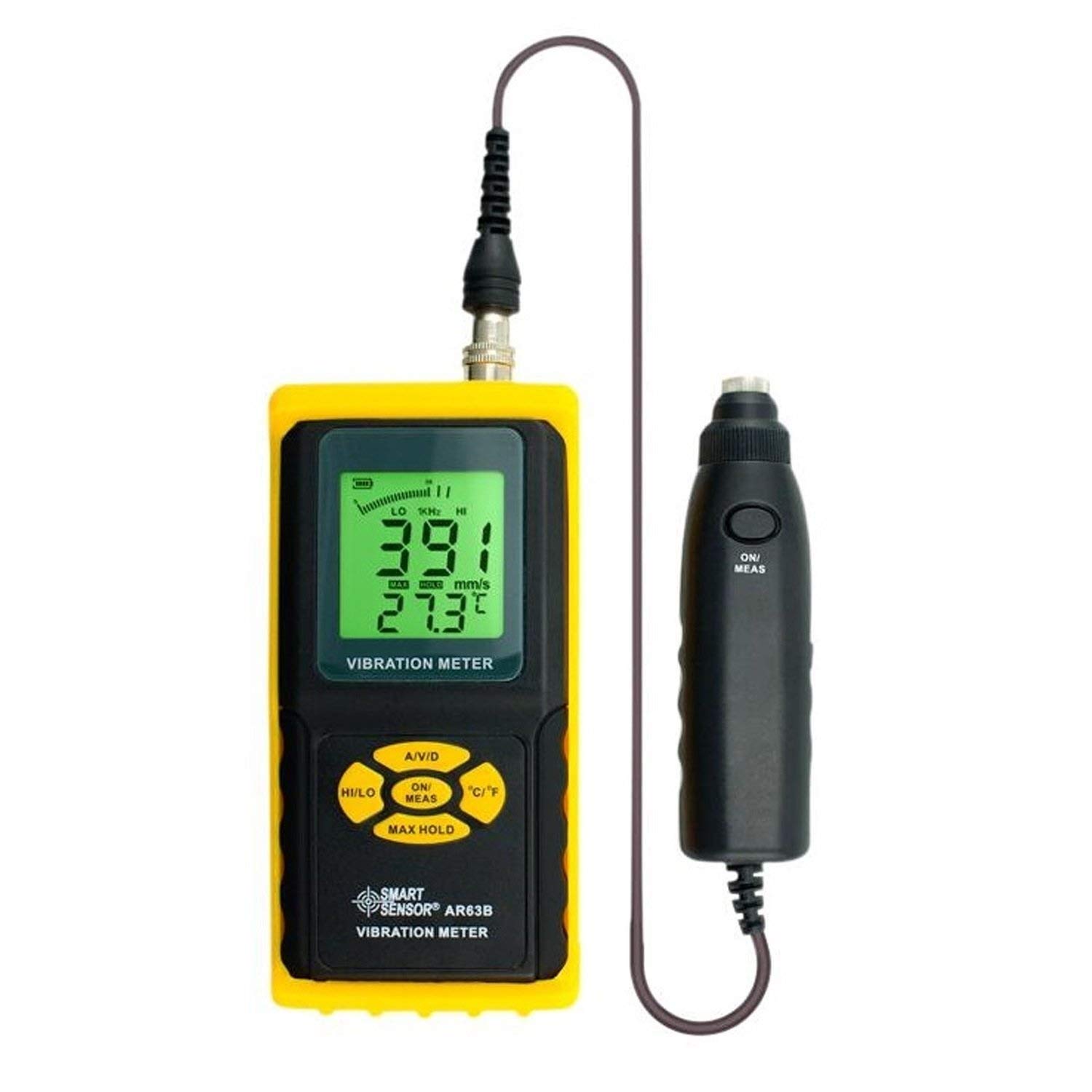 SH-CHEN AR63A Digital Handheld Vibrometer - High Precision Portable Vibration Tester for Motors, Bearings & Machinery - Multifunctional Voltage Tester with LCD Display (Ideal for Industrial Maintenance, Equipment Diagnosis & Quality Control)