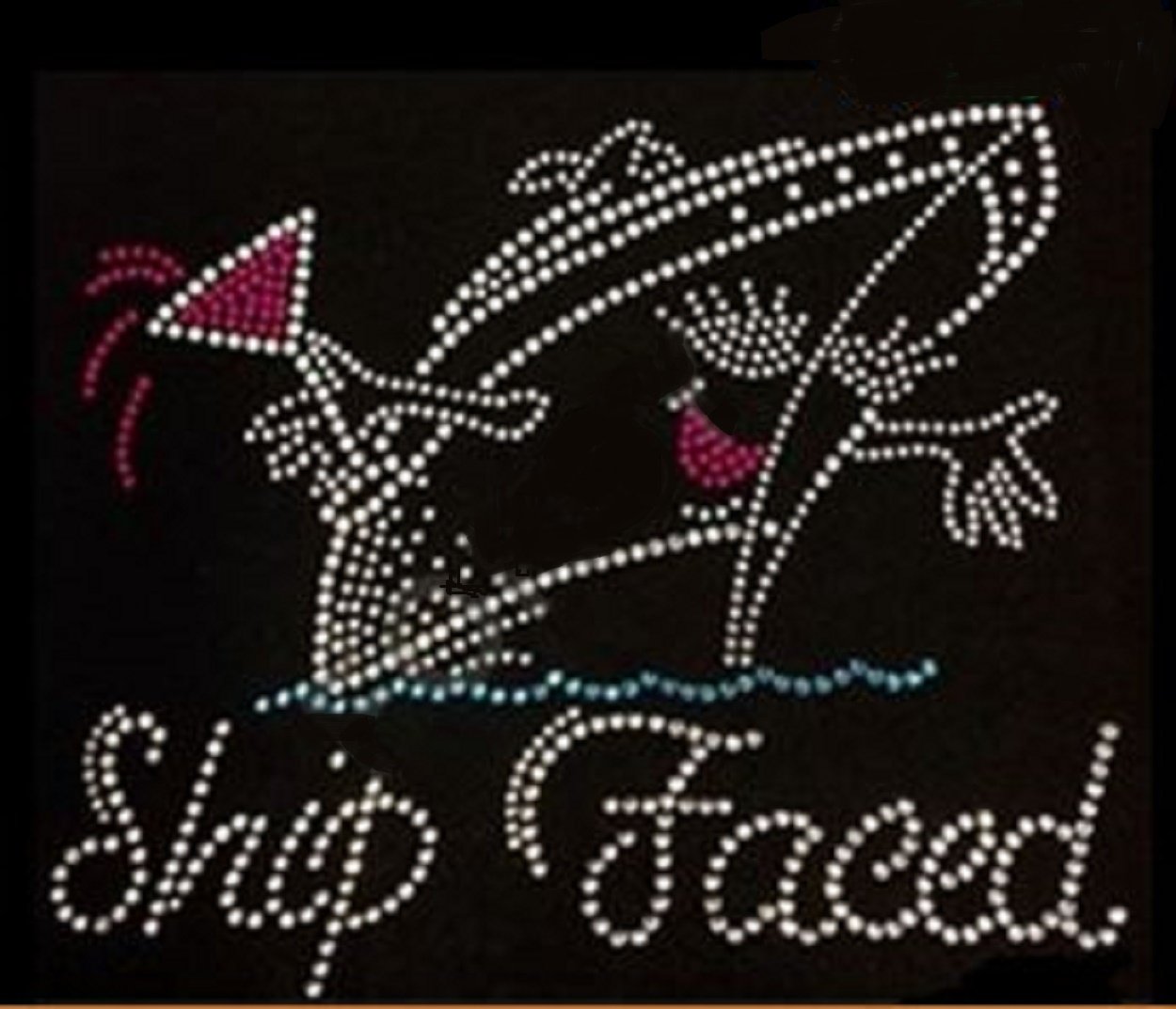 Ship Faced Rhinestone Iron-On Transfer Patches - DIY Clothing Decoration for T-Shirts, Jeans, Jackets & Bags | Perfect for Customizing Apparel and Accessories