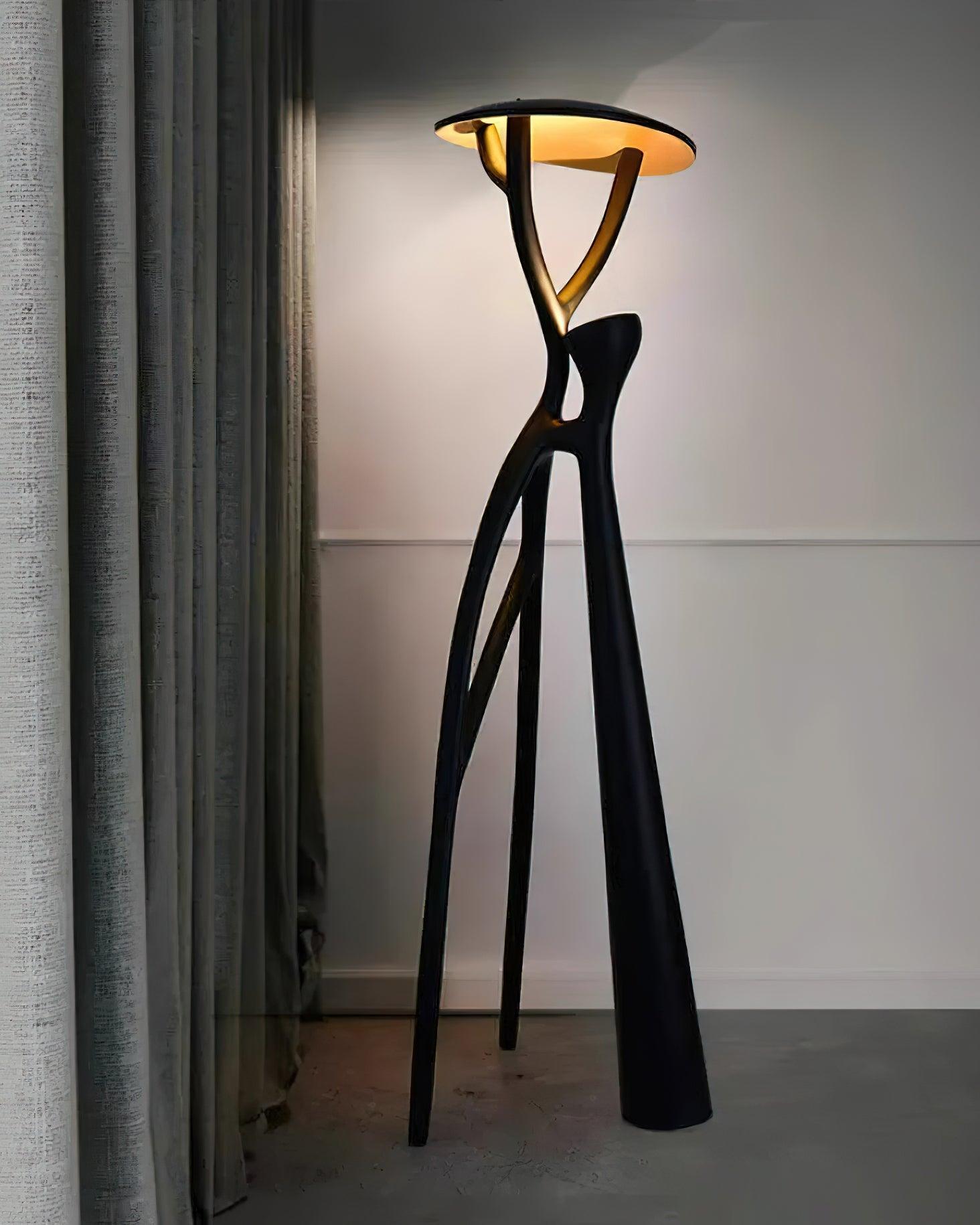 Gothic Tree Sculpture Floor Lamp - Handcrafted Black Metal Tree Design Standing Light for Living Room, Bedroom, or Gothic Home Decor - Perfect for Halloween, Dark Aesthetic, and Fantasy Themed Spaces