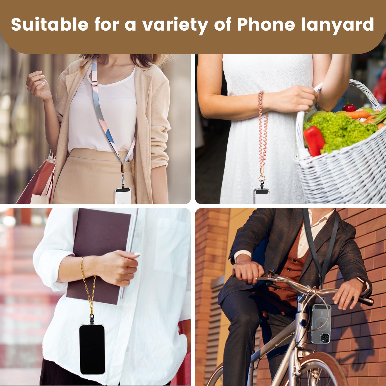 OUTXE 360° Rotatable Phone Lanyard - 4 Pack for iPhone & Android - Perfect for Travel & Outdoor Activities