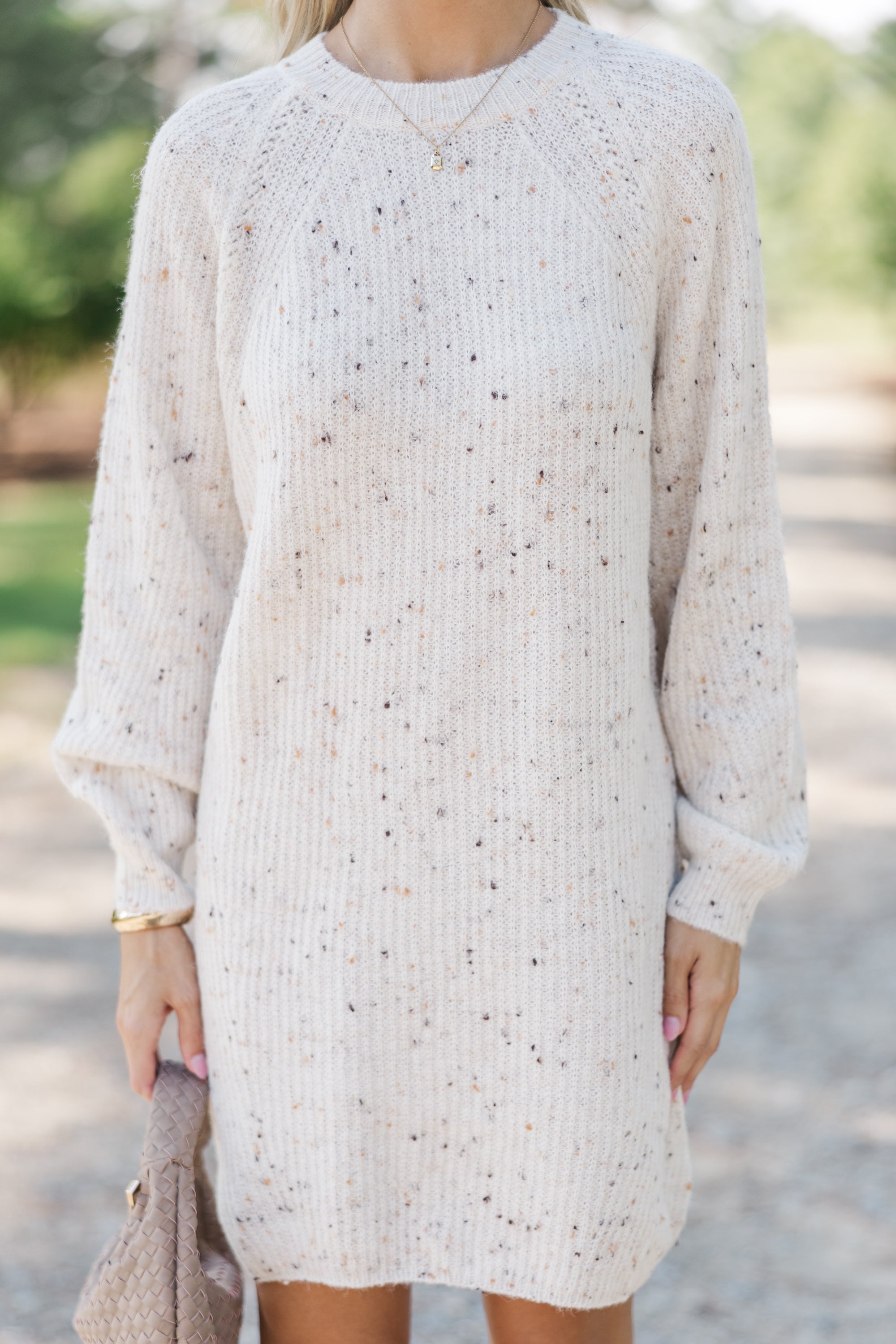 Feeling It Ivory White Sweater Dress - Women's Cozy Knit Pullover Tunic for Fall & Winter | Perfect for Office, Date Night and Casual Outings