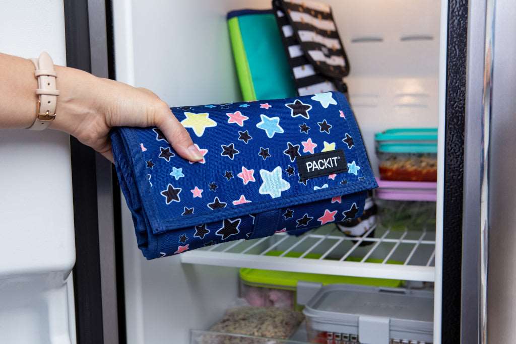 PackIt Bright Stars Freezable Lunch Bag for Kids - Insulated Cooler Lunch Box with Leakproof Design - Perfect for School, Picnics & Travel
