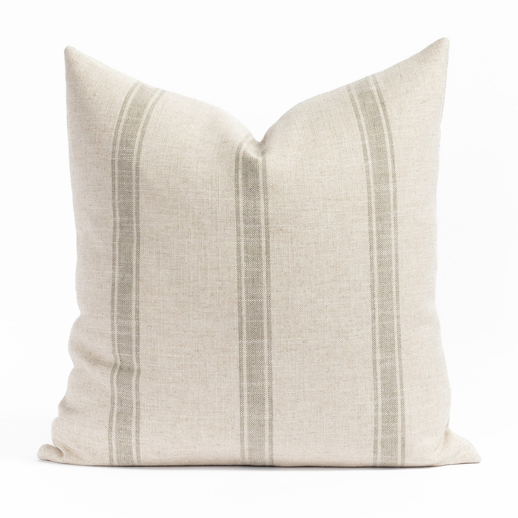 Theo Stripe 22x22 Inch Decorative Throw Pillow Cover - Lake Blue Cotton Linen Blend for Sofa, Bed, Couch - Home Decor Accent Pillow for Living Room, Bedroom
