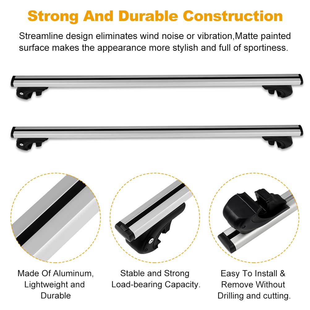 ROADFAR Aluminum Roof Rack Cross Bars for Jeep Cherokee 2014-2018 - Heavy Duty Luggage Carrier System for SUV, Perfect for Road Trips, Camping Gear & Outdoor Adventures