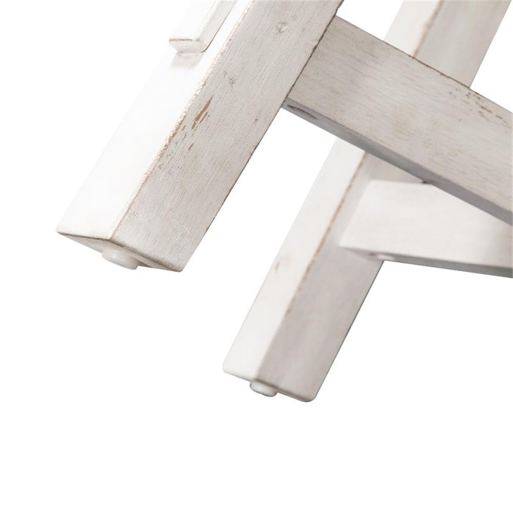 BOWERY HILL Modern White Round Cocktail Table with Splay Legs - Perfect for Living Room, Lounge & Home Decor