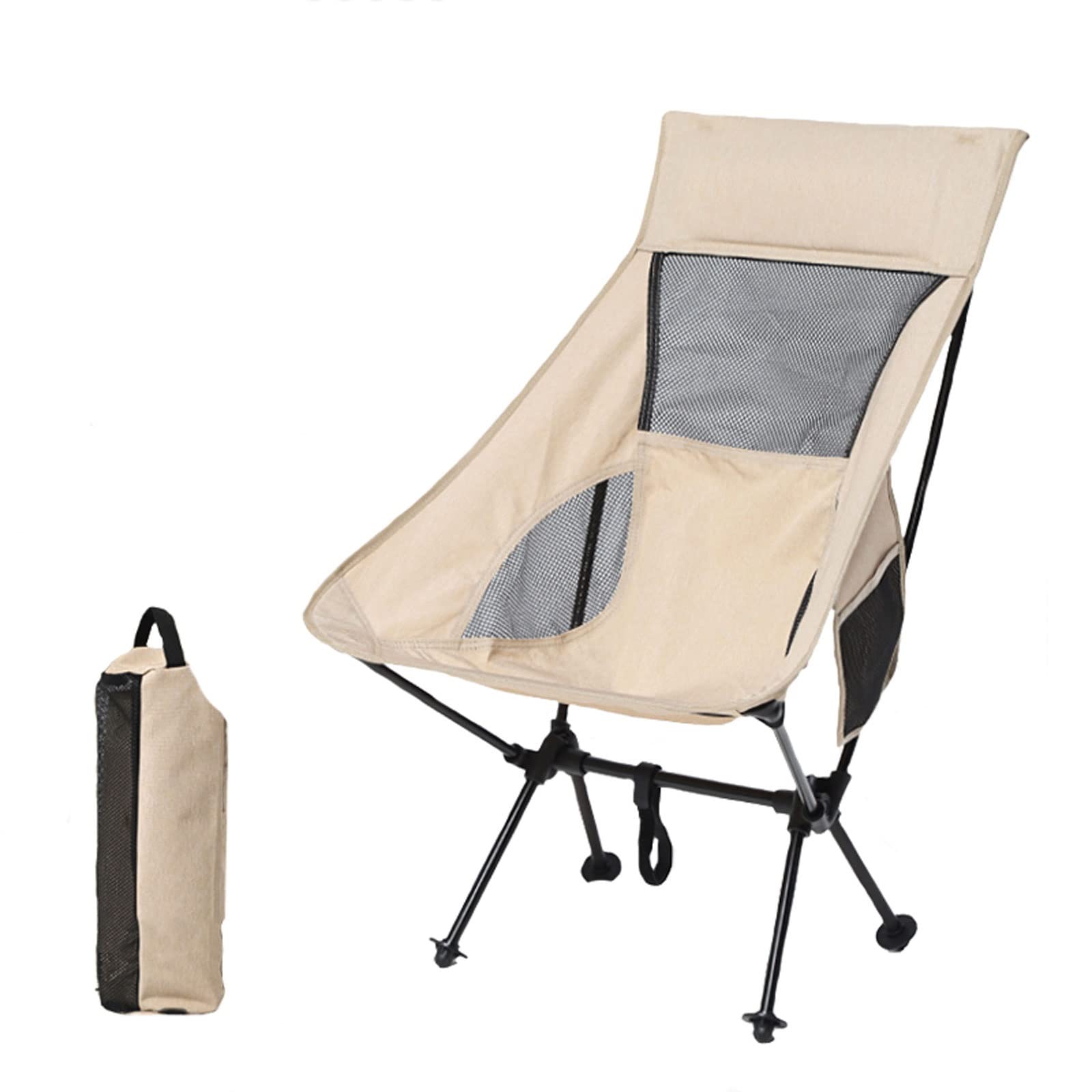Ultralight Folding Camping Chair - Portable Outdoor Chair for Hiking, Picnic, Beach, Fishing & Travel | Compact & Comfortable Backpacking Chair for Camping, Backyard & Leisure Activities