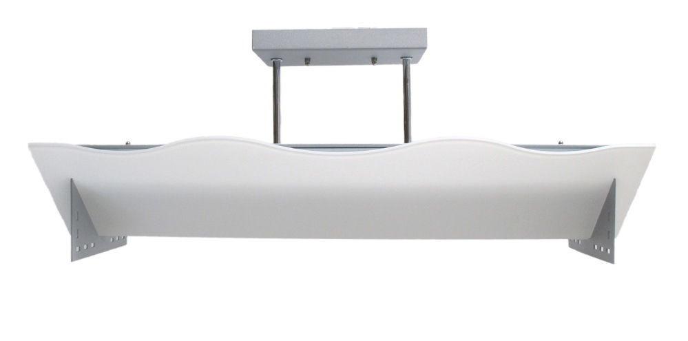 Energy Efficient Fluorescent Semi Flush Ceiling Light Fixture - Matte Silver Finish by Oxygen Lighting | Perfect for Kitchens, Bathrooms & Hallways