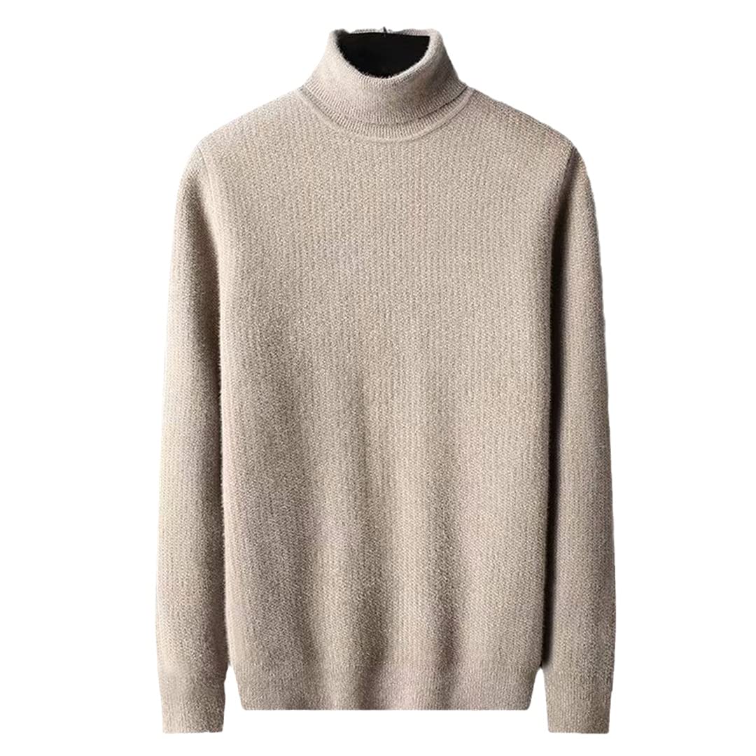 Men's Winter Turtleneck Sweater - Warm High Neck Pullover for Casual Wear