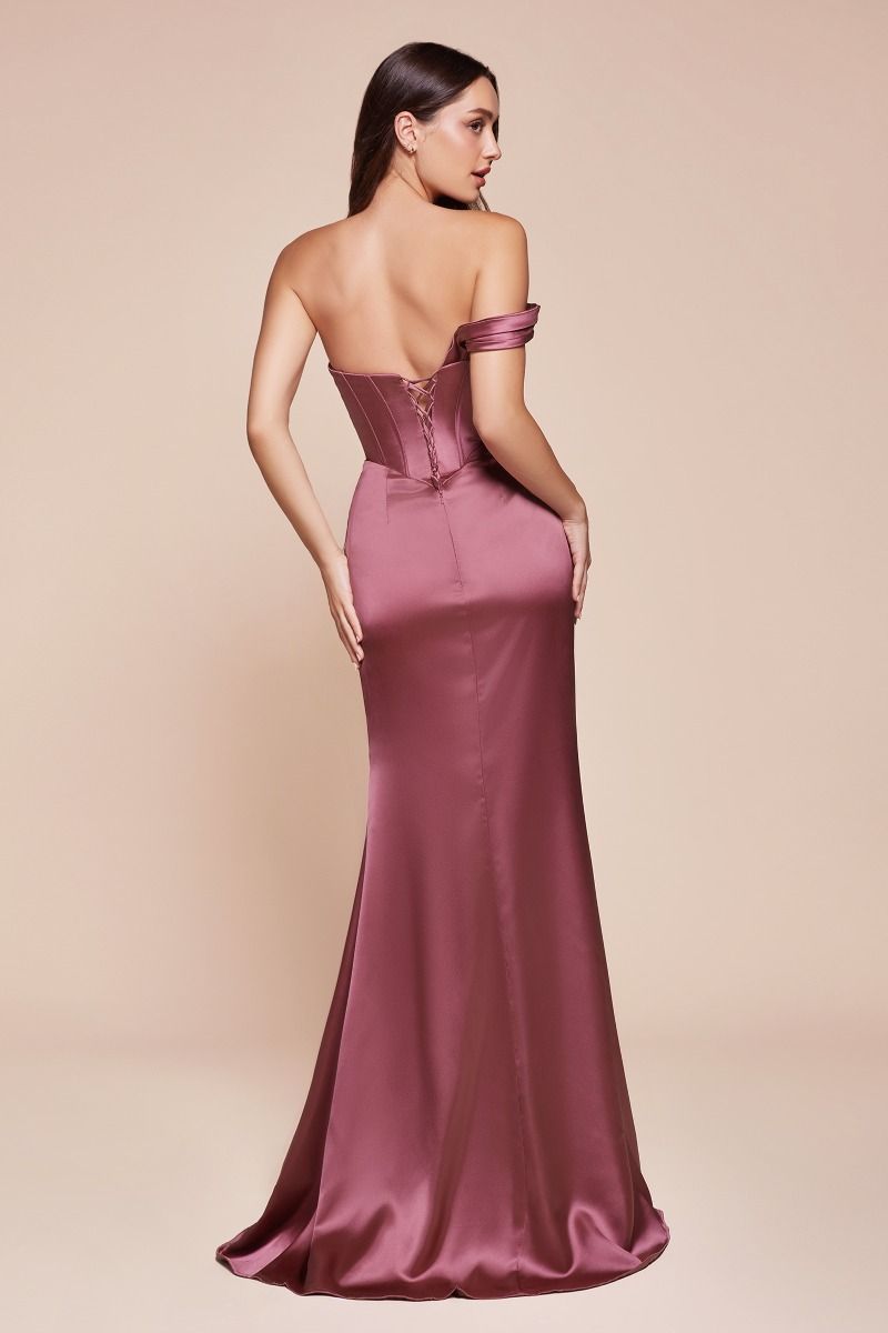 Audra Navy One Shoulder Luxe Satin Corset Gown - Elegant Evening Dress for Prom, Wedding & Formal Events