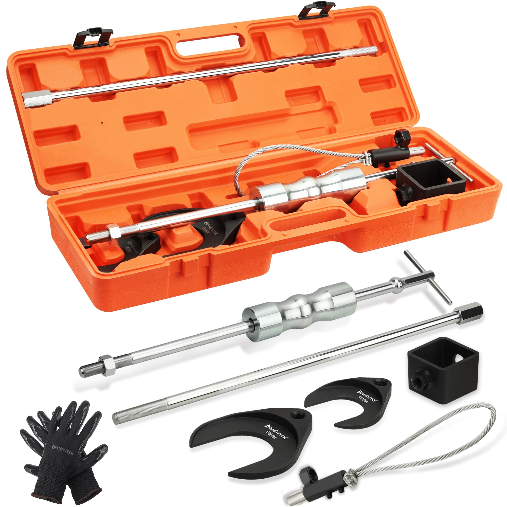 63mm & 48mm CV Axle Puller Tool Kit with Slide Hammer - Front Wheel Drive Axle Removal Tool Set (8pc with Carrying Case) - Perfect for DIY Car Repairs, CV Joint Replacement & Automotive Maintenance