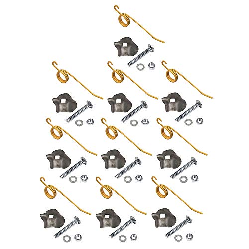 **10-Pack Rake Teeth with Hold Down Clips - Compatible with Ford & New Holland 55 56 57 Models - Ideal for Hay Raking & Farm Maintenance**